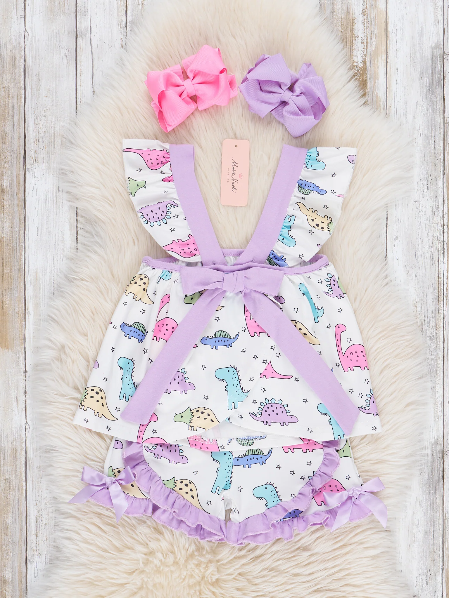 Purple Dinosaur Land Ruffle Outfit - Image 4