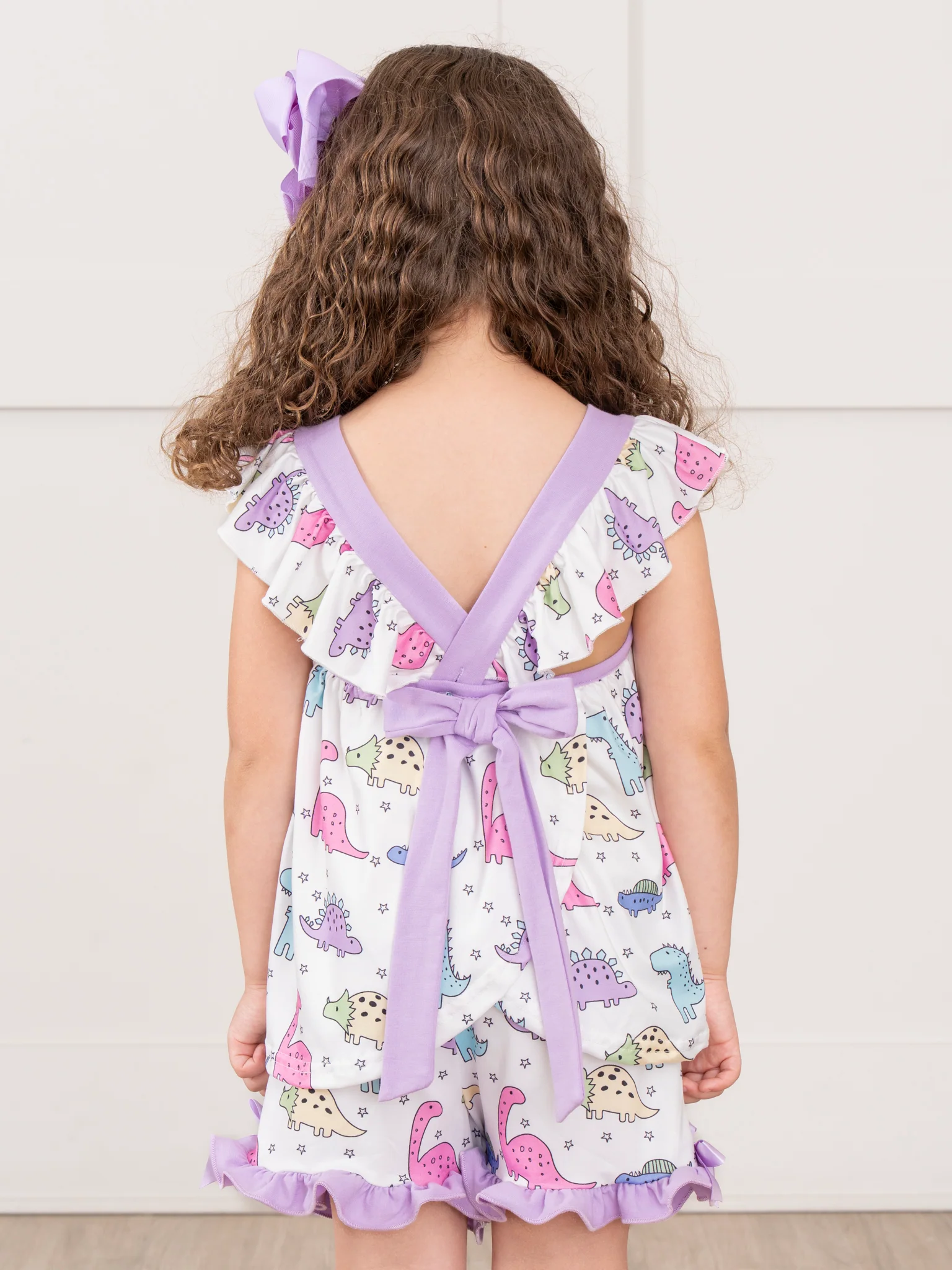 Purple Dinosaur Land Ruffle Outfit - Image 5