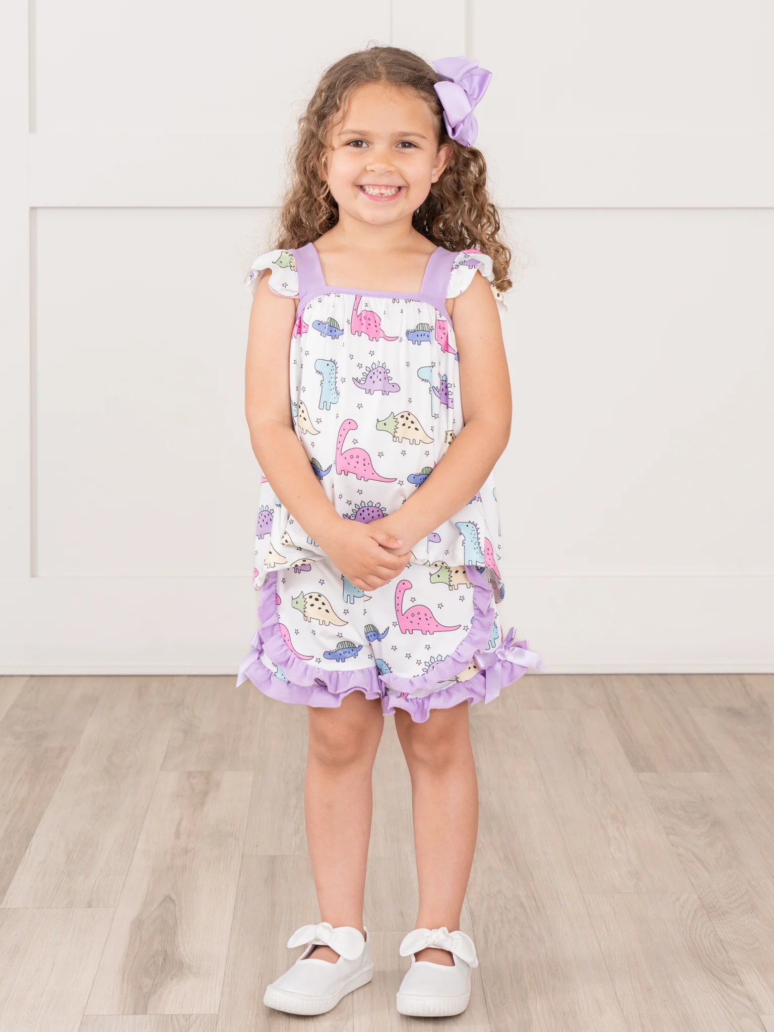 Purple Dinosaur Land Ruffle Outfit - Image 6