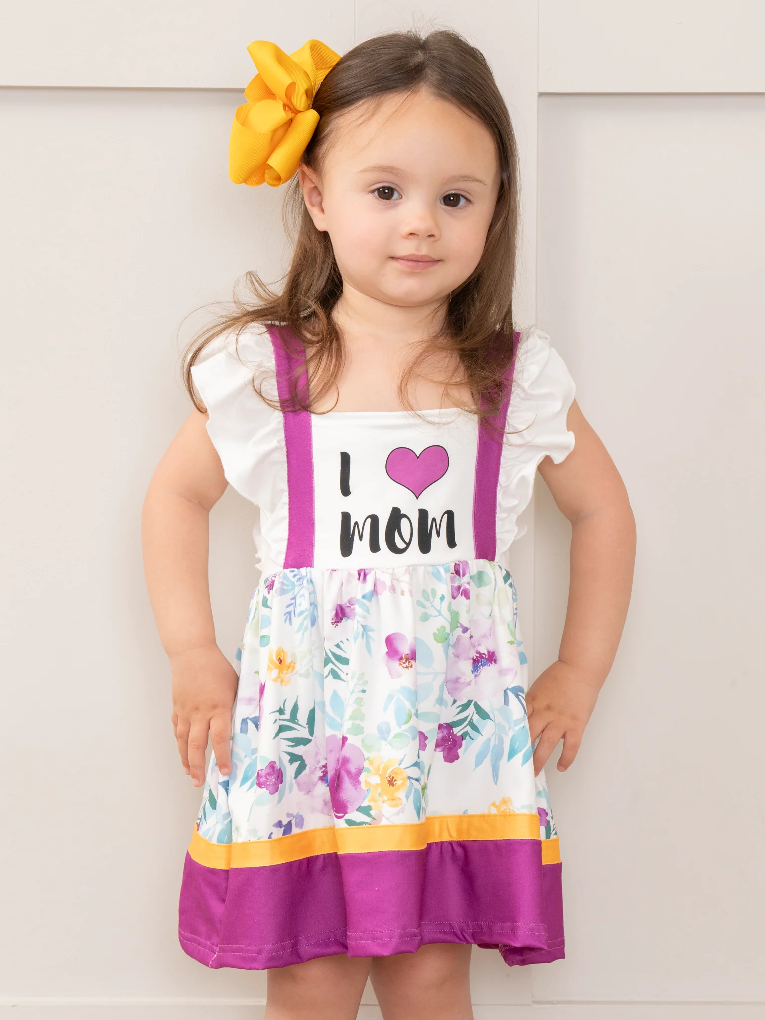 Purple Floral Mom Love Ruffle Dress - Image 2