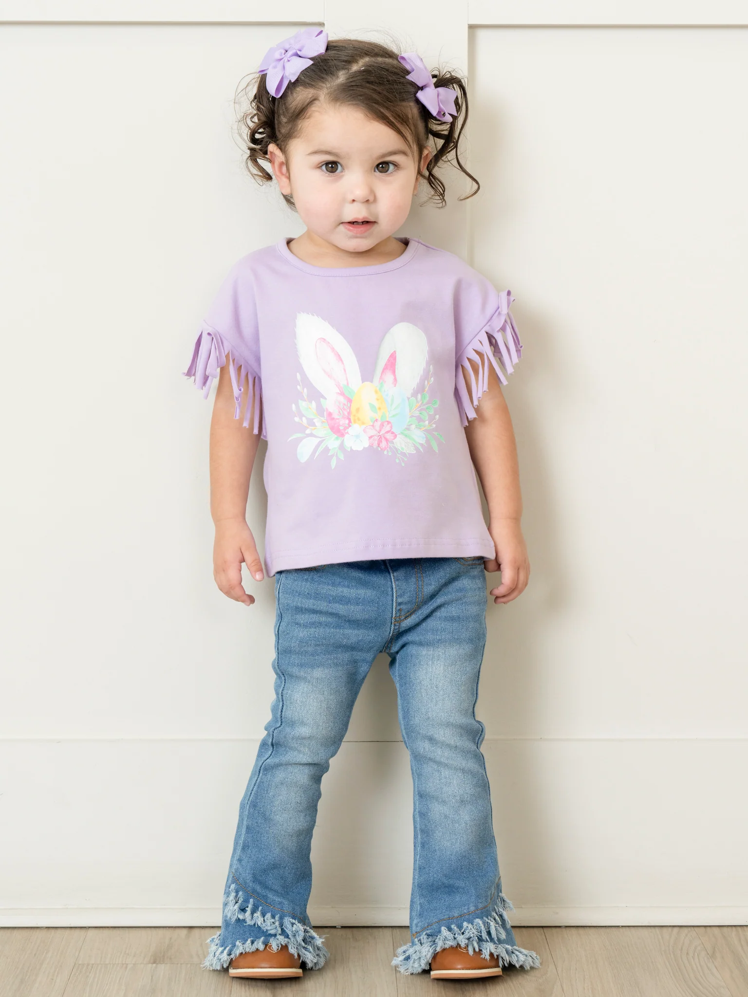 Purple Fringe Bunny Garden Outfit w/ Jeans