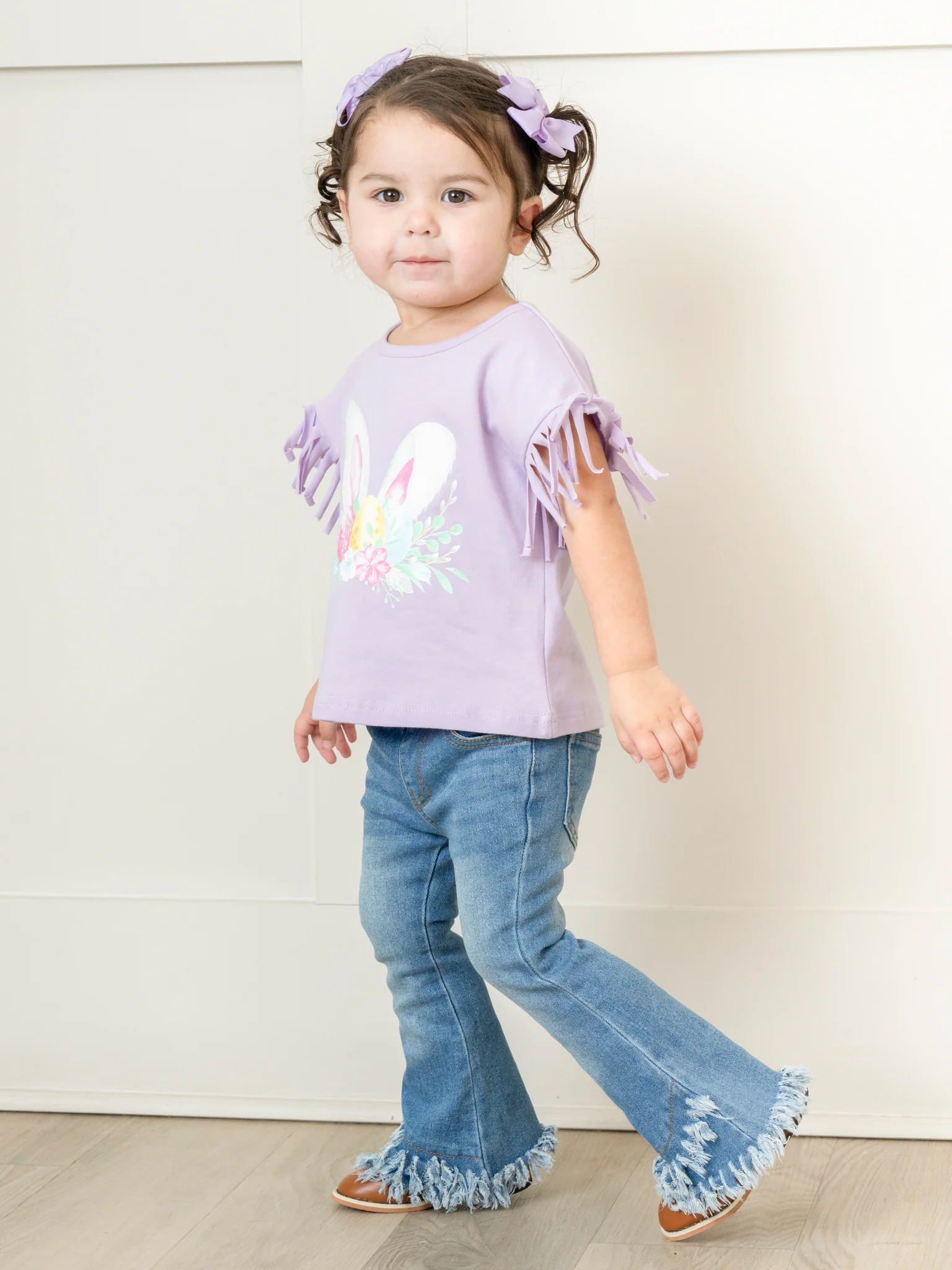 Purple Fringe Bunny Garden Outfit w/ Jeans - Image 4