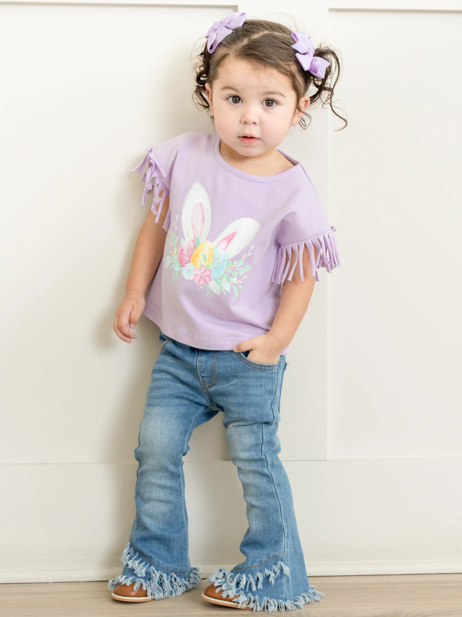Purple Fringe Bunny Garden Outfit w/ Jeans - Image 5