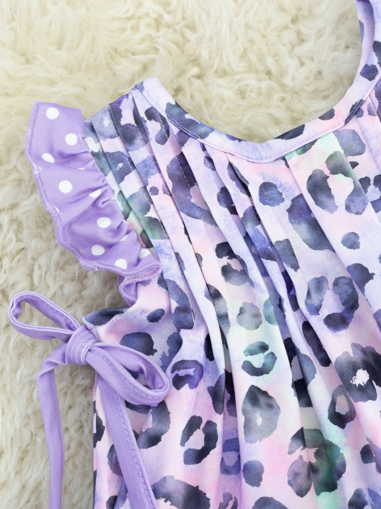 Purple Leopard Flutter Sleeve Bloomers Outfit - Image 4