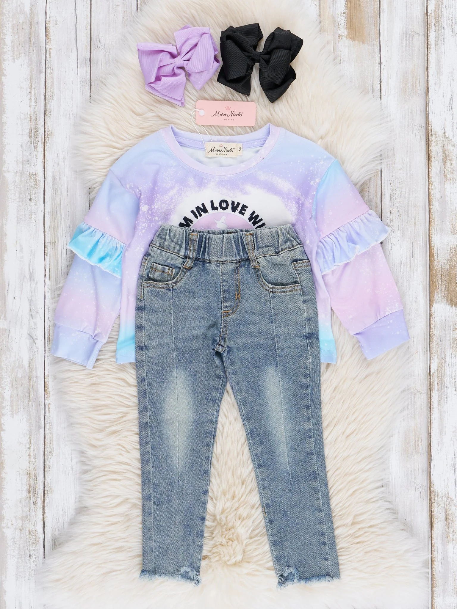 Purple Ombre Halloween Love Ruffle Outfit - Image 2