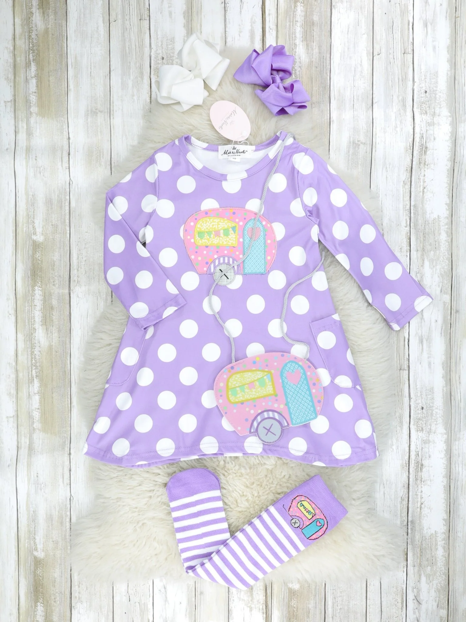 Purple Polka Dot Camper Dress