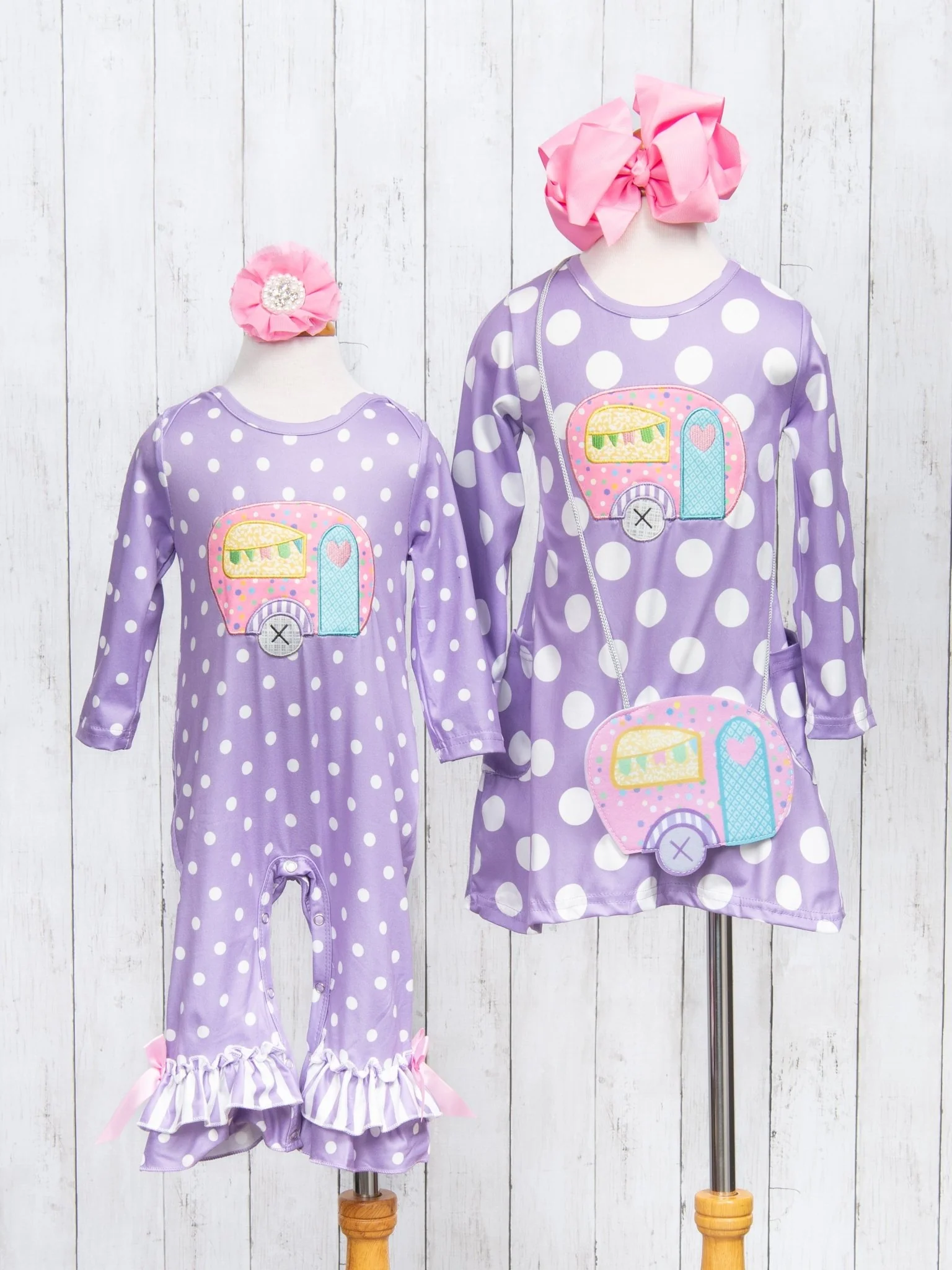 Purple Polka Dot Camper Dress - Image 3