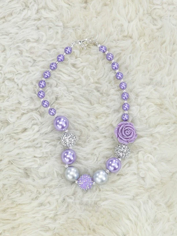 Purple Rose Bubblegum Necklace