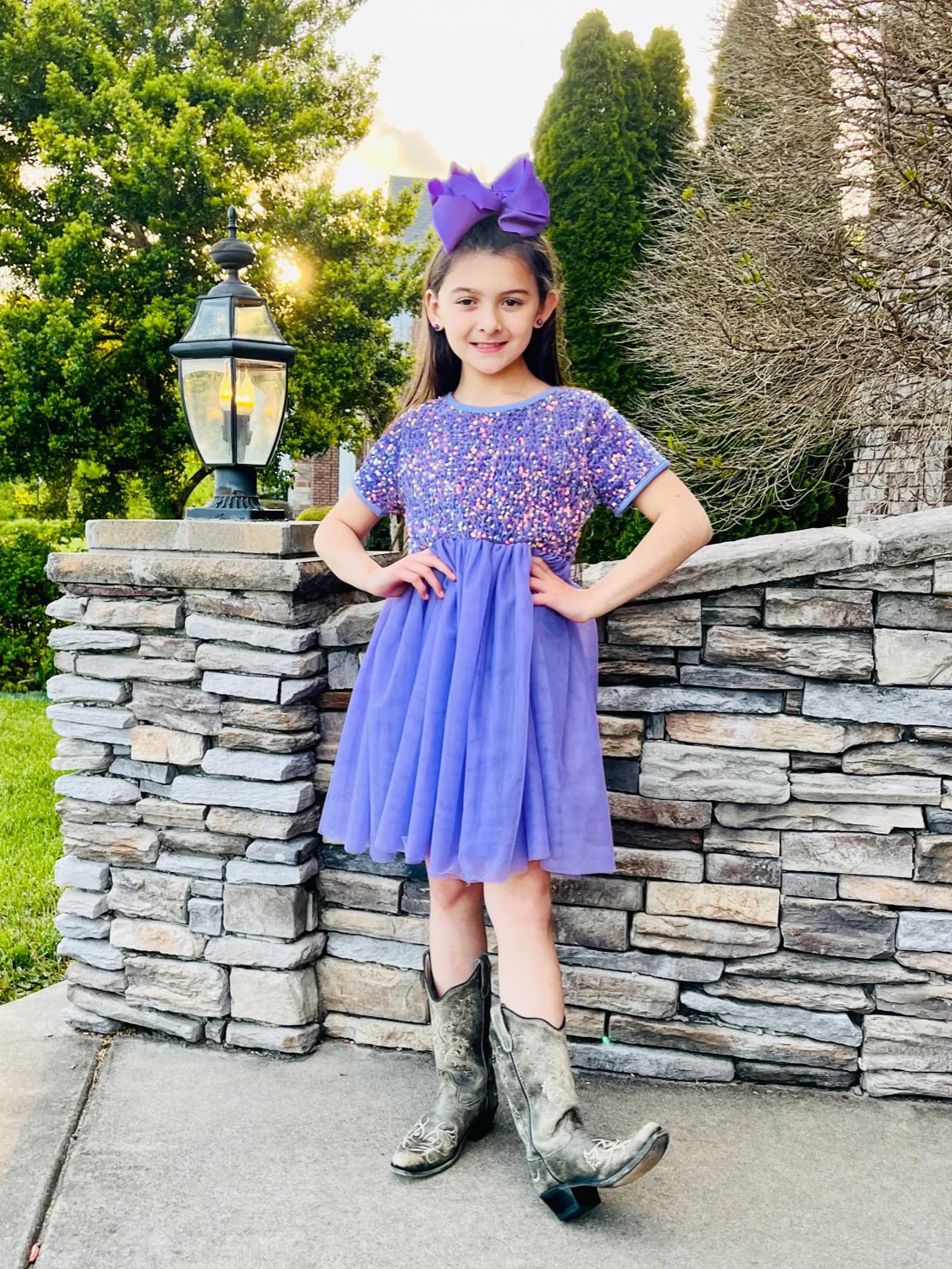 Purple Sparkly Tulle Dress - Image 4
