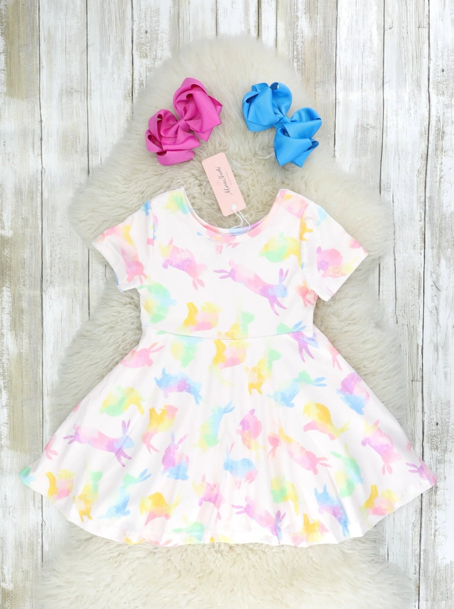 Watercolor Bunny Swing Dress - Image 2