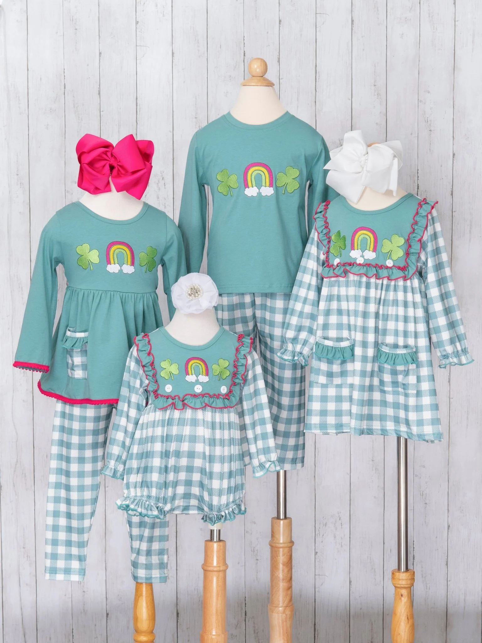 Rainbow Clover Field Gingham Outfit Outfit - Image 8