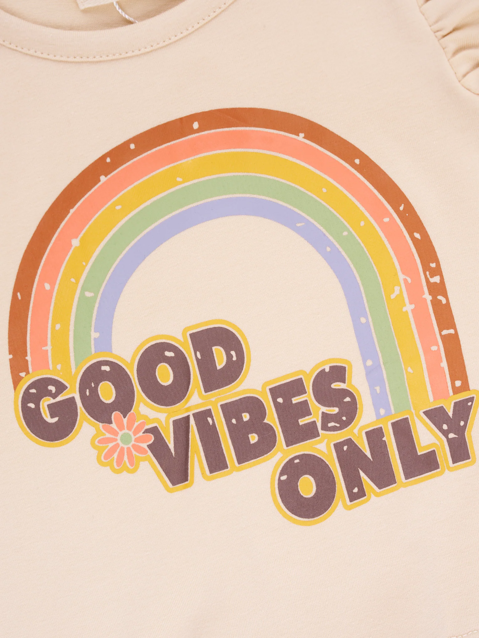 Rainbow "Good Vibes Only" Ruffle Outfit - Image 3