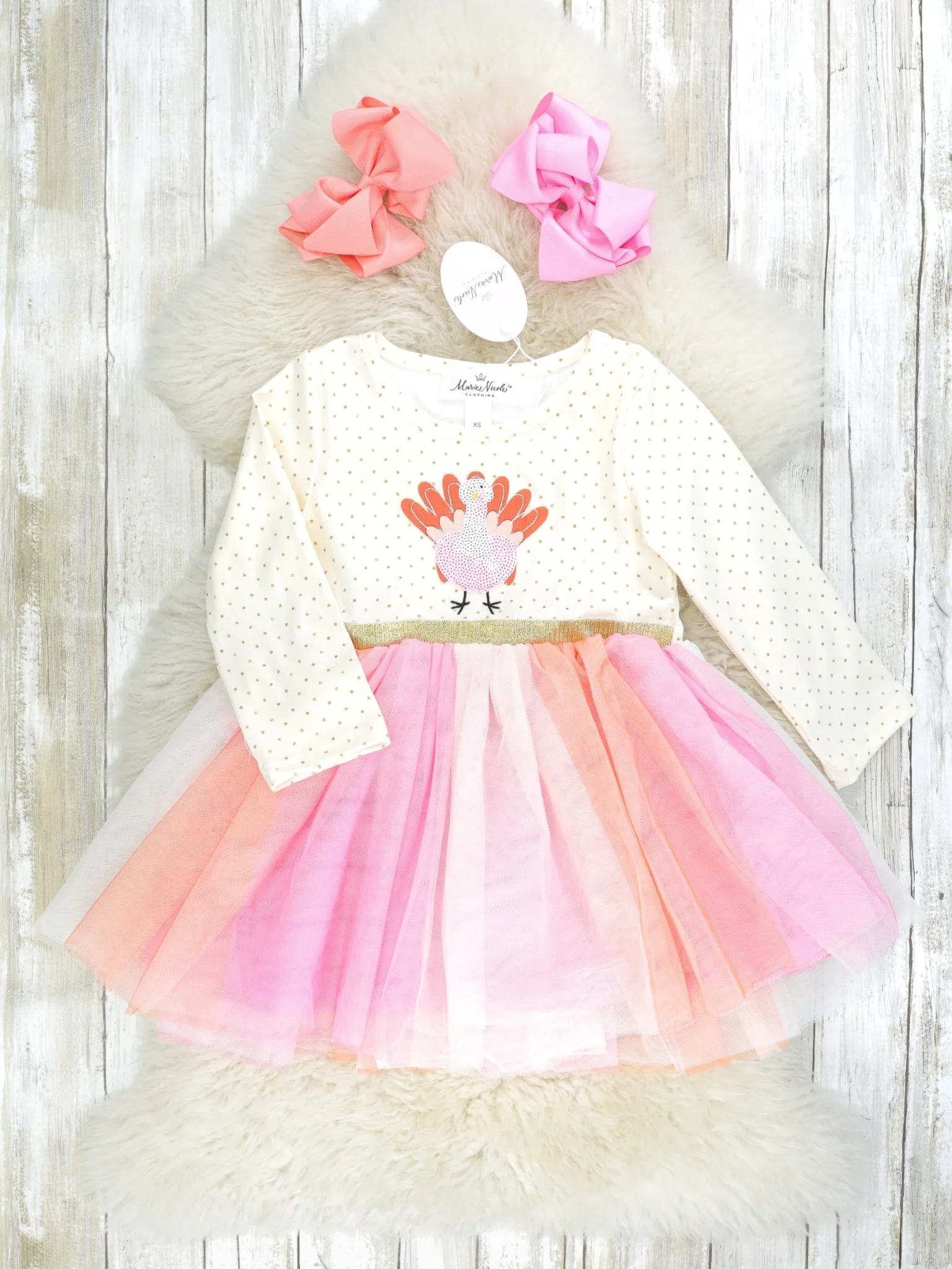 Pink Polka Dot Turkey Tulle Dress