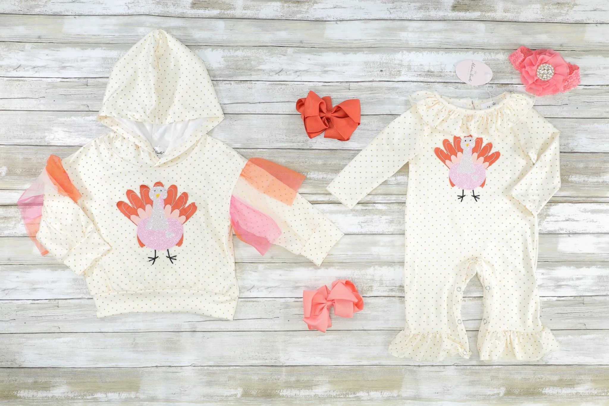Pink Polka Dot Turkey Tulle Hoodie - Image 2