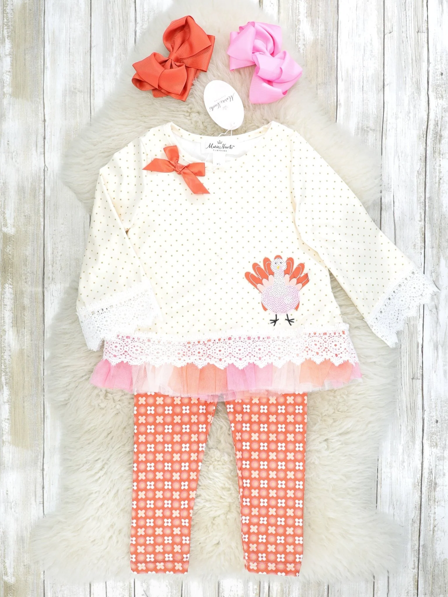 Pink Polka Dot Turkey Tulle Outfit