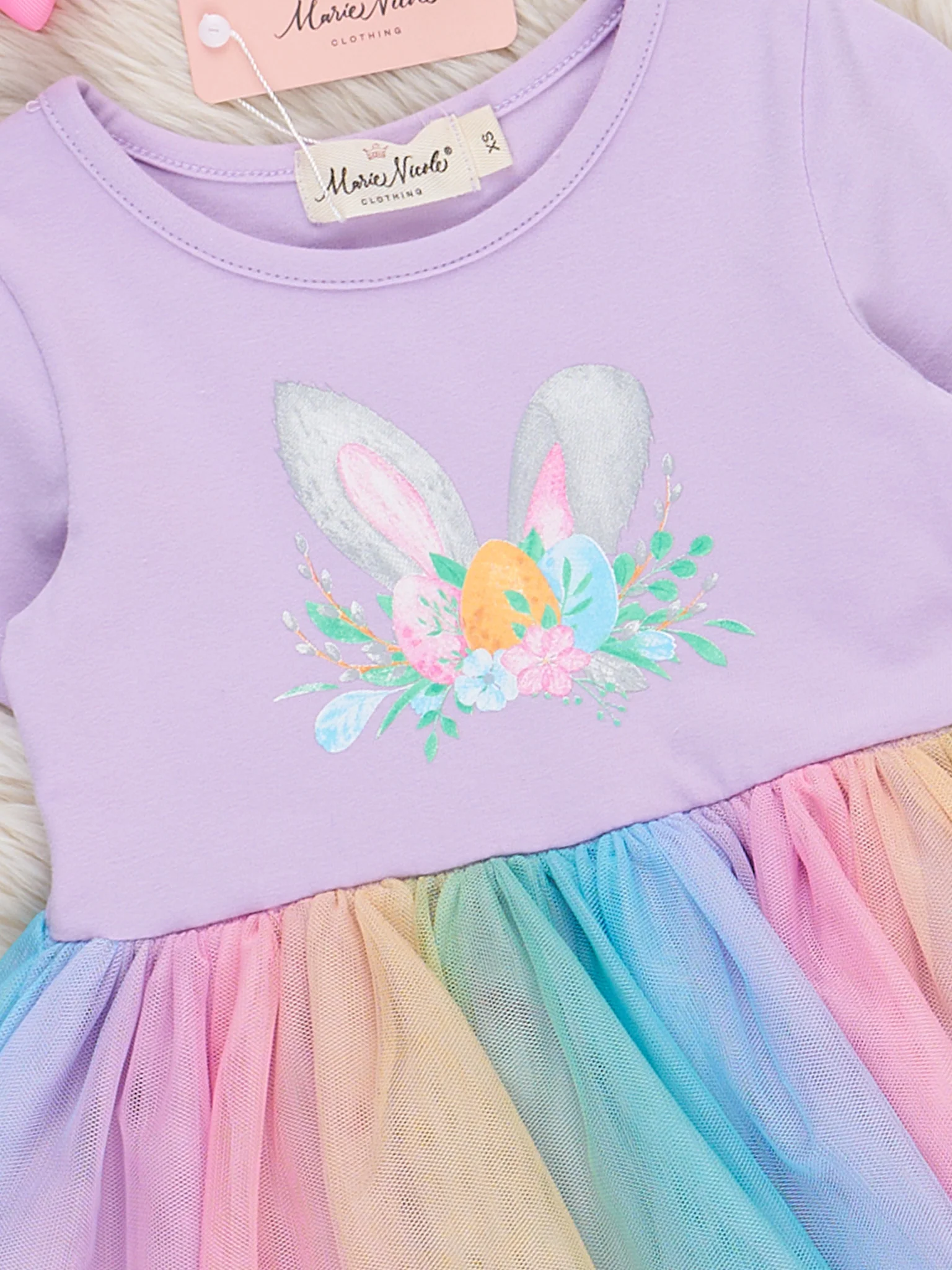 Rainbow Runny Tulle Bunny Dress - Image 2