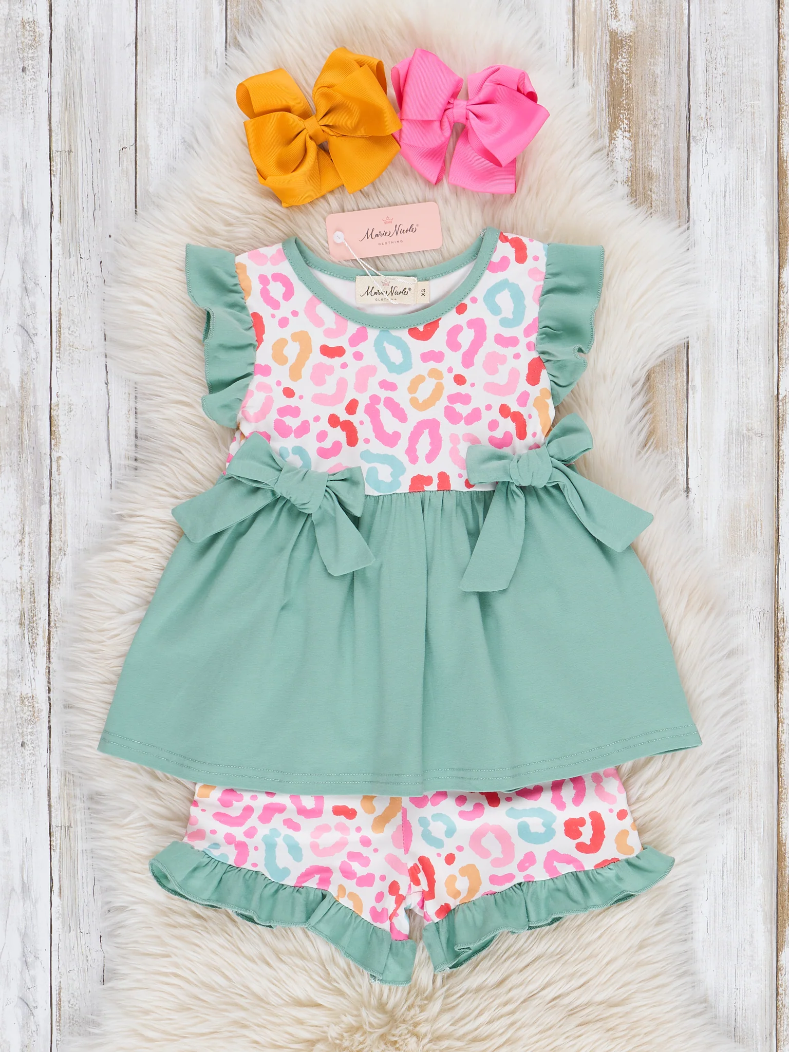 Rainbow Safari Leopard Ruffle Outfit - Image 2