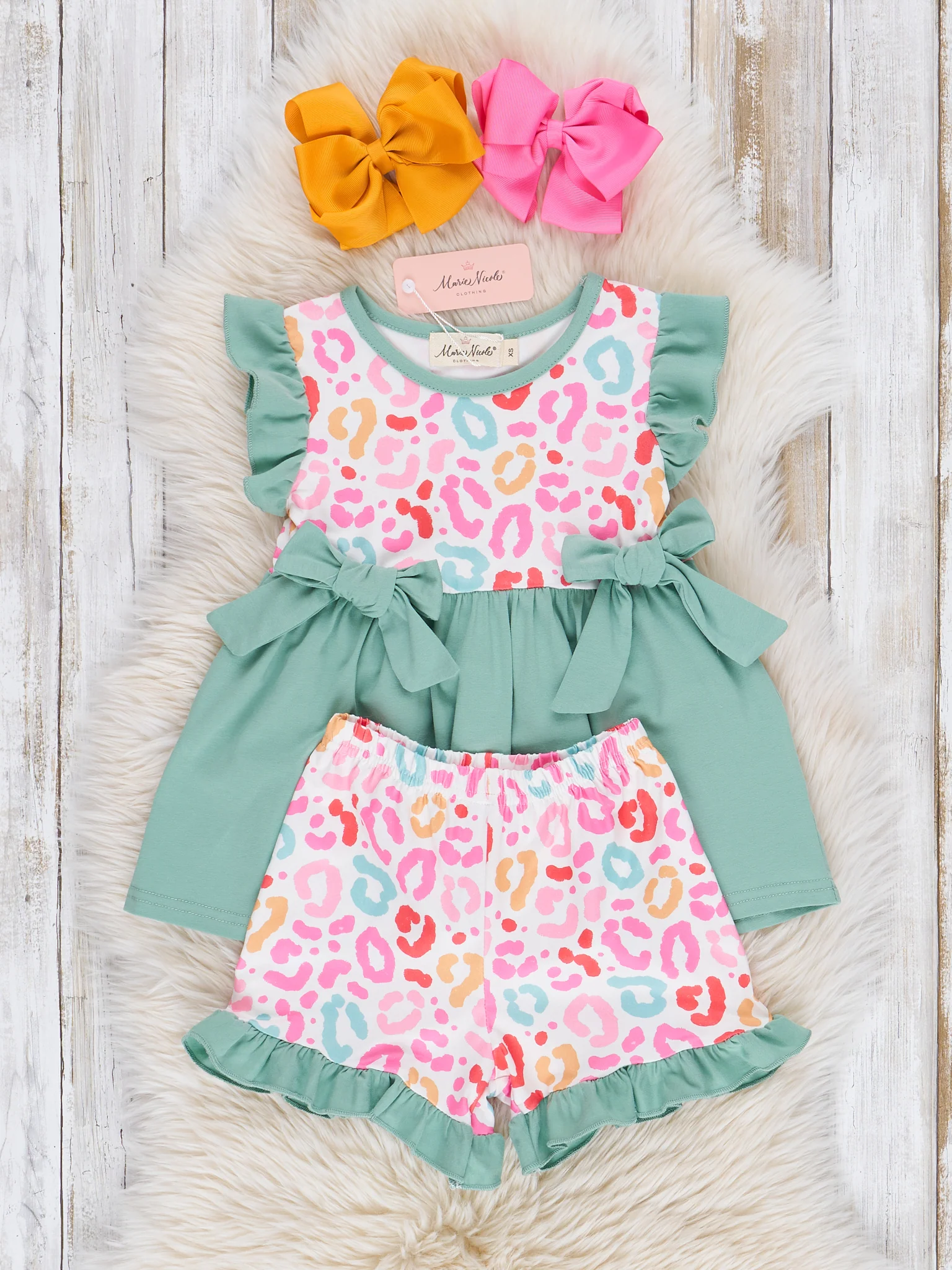 Rainbow Safari Leopard Ruffle Outfit - Image 4