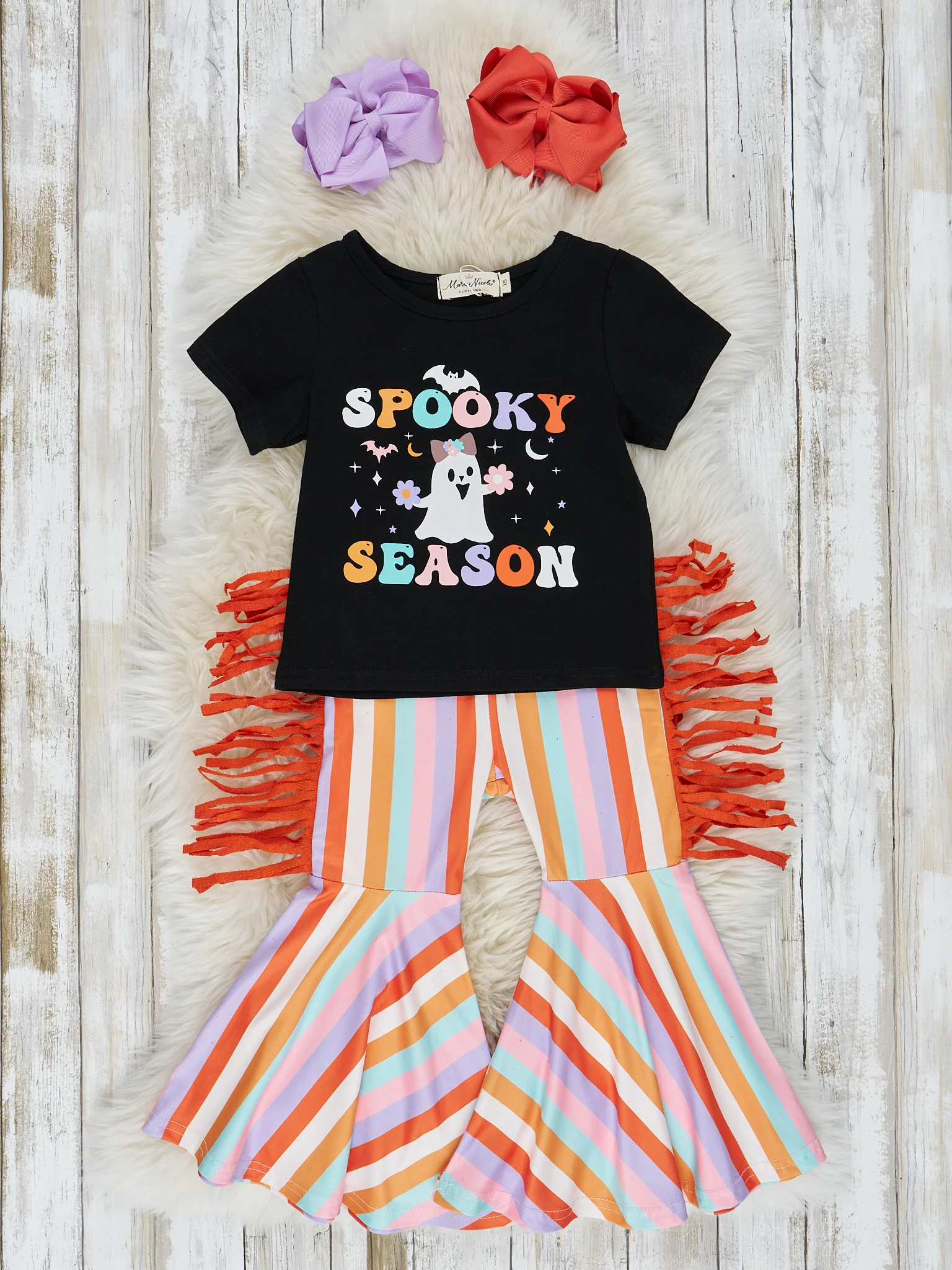 Rainbow "Spooky Season" Bell Bottom Outfit