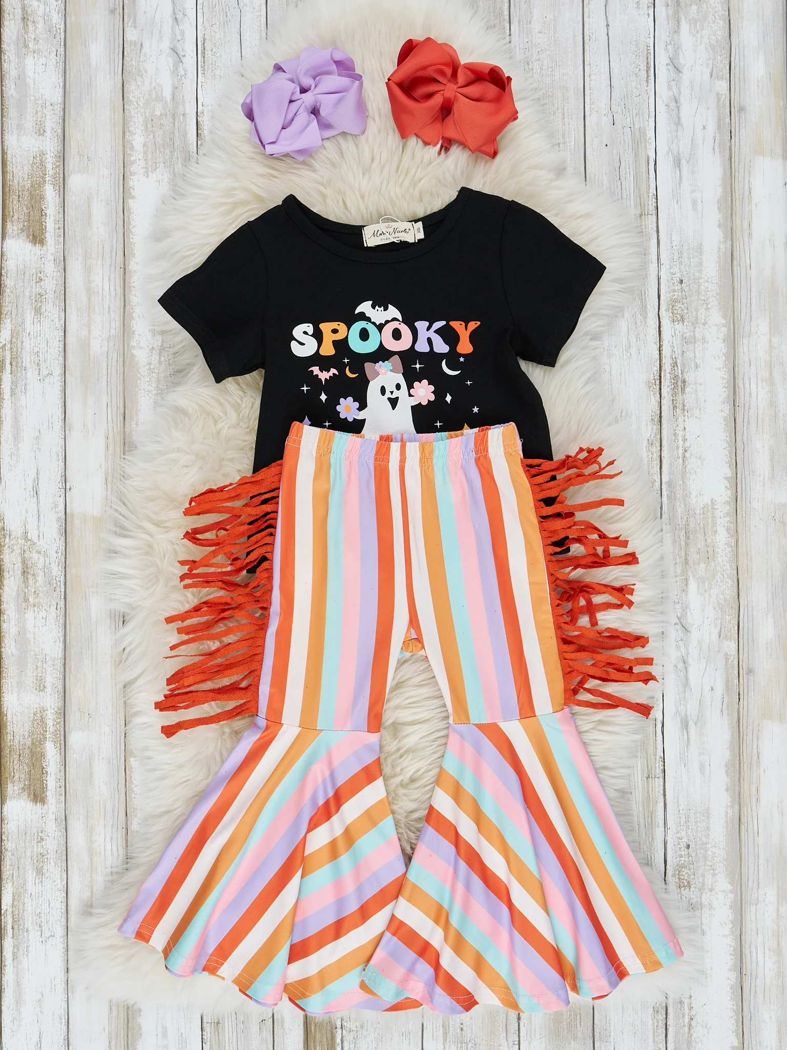 Rainbow "Spooky Season" Bell Bottom Outfit - Image 2