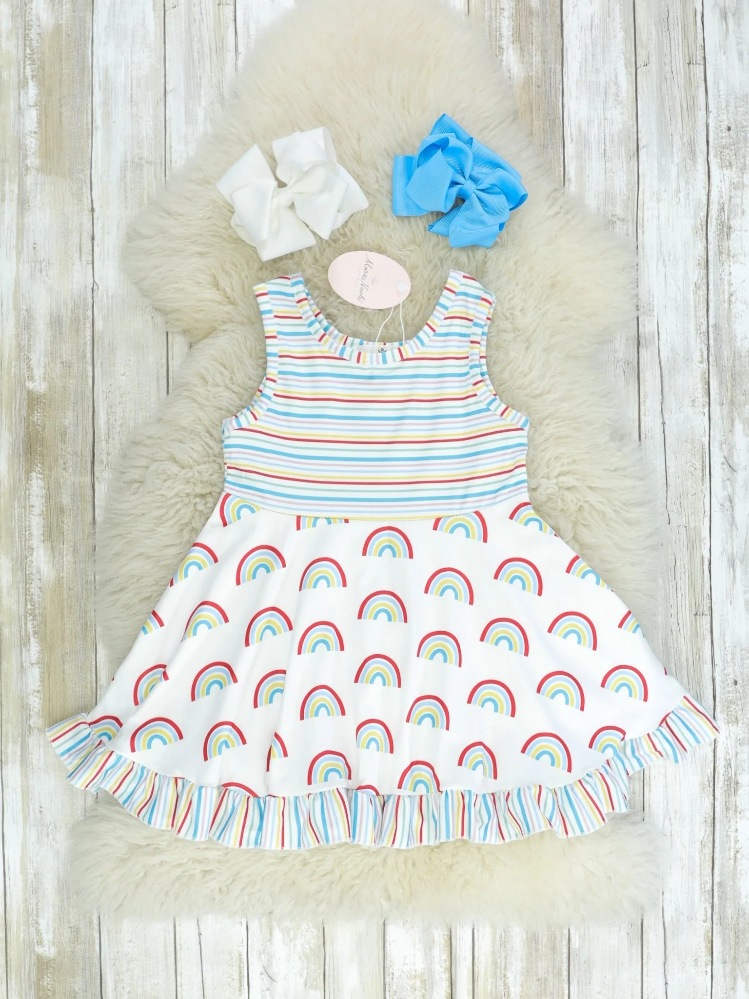 Rainbow Striped Tank Dress