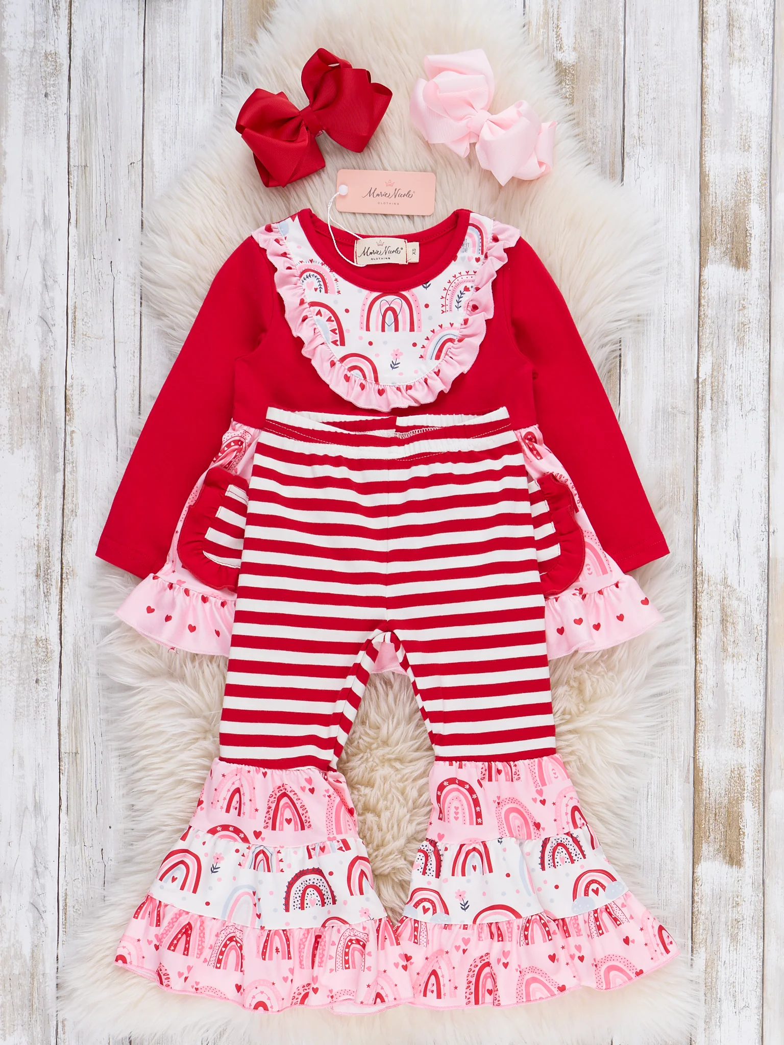 Rainbow Stripes Pocket Flara Bells Outfit - Image 4