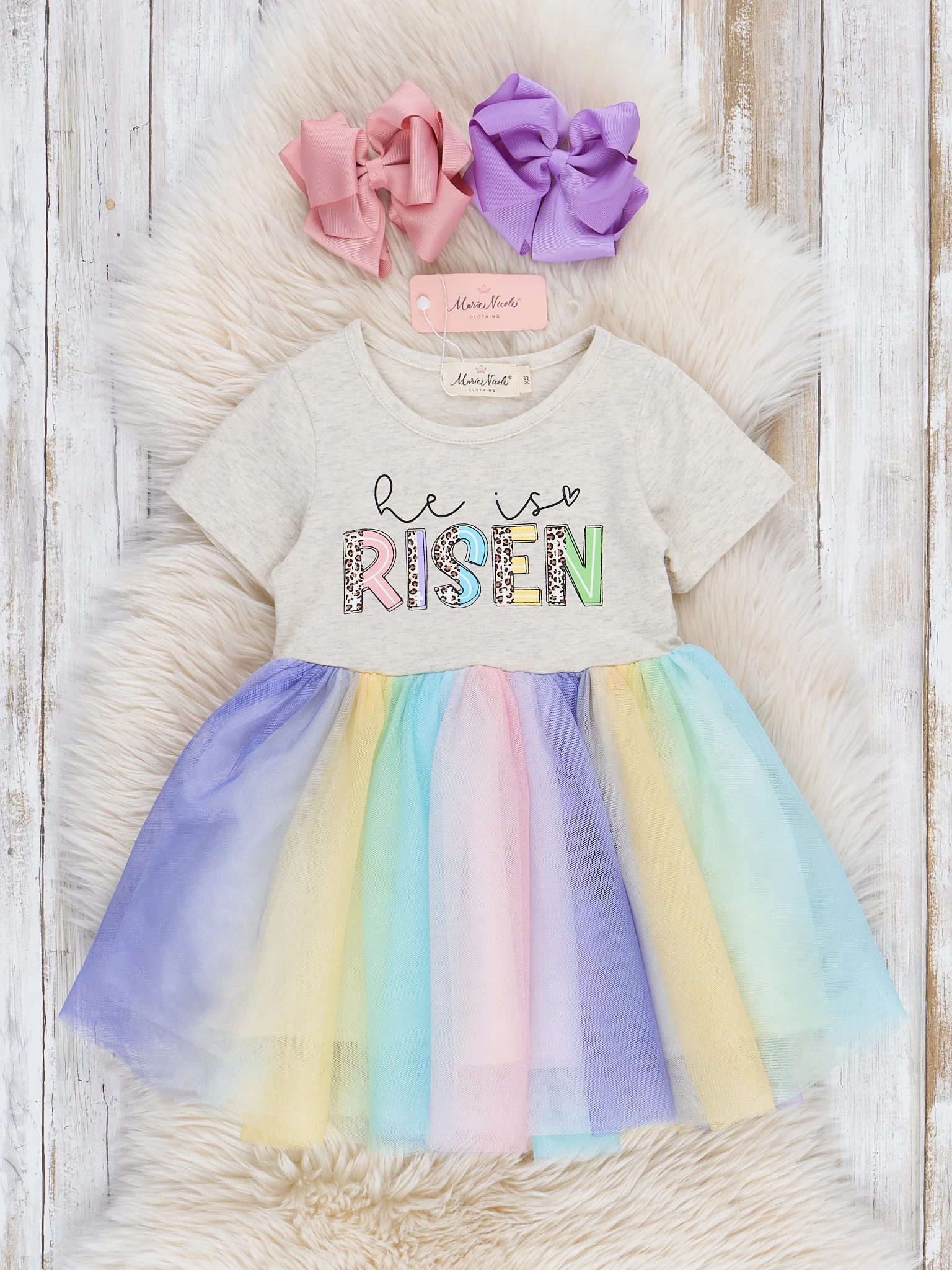 Rainbow Tulle "He is Risen" Dress