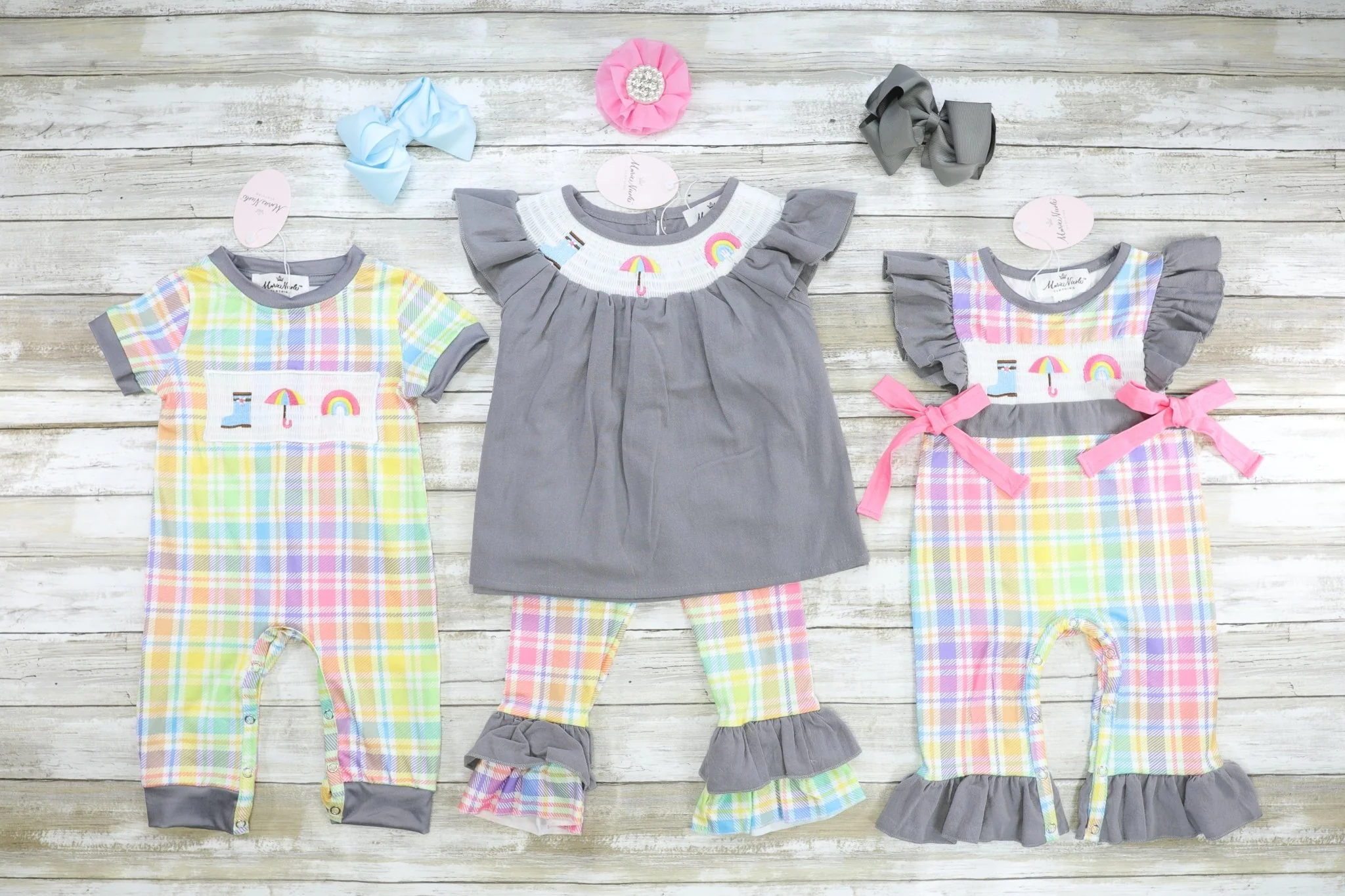 Rainy Day Smocked Ruffle Romper - Image 2