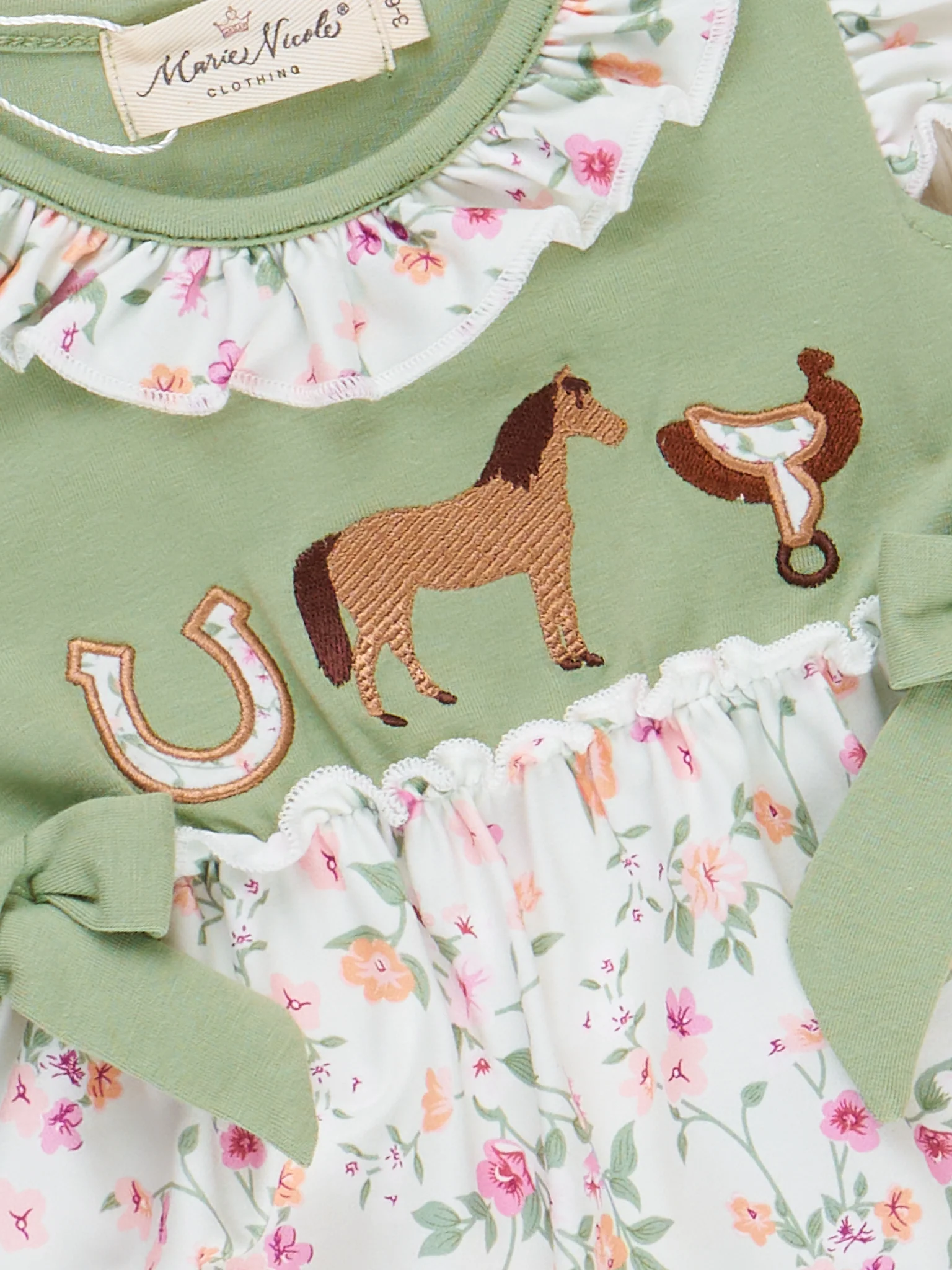 Ranch Friends Floral Ruffle Bubble Romper - Image 2