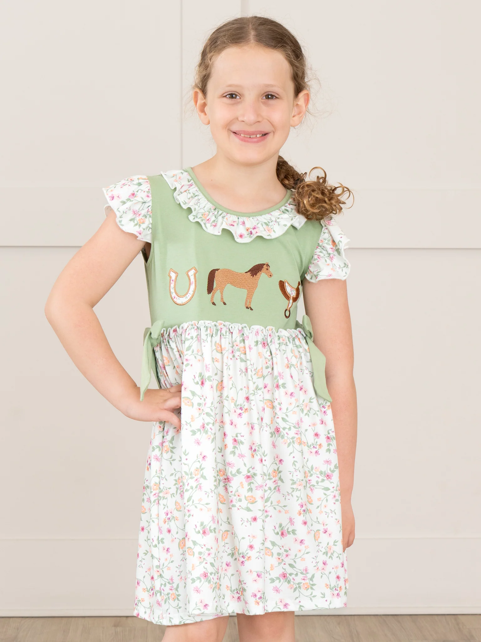 Ranch Friends Floral Ruffle Dress