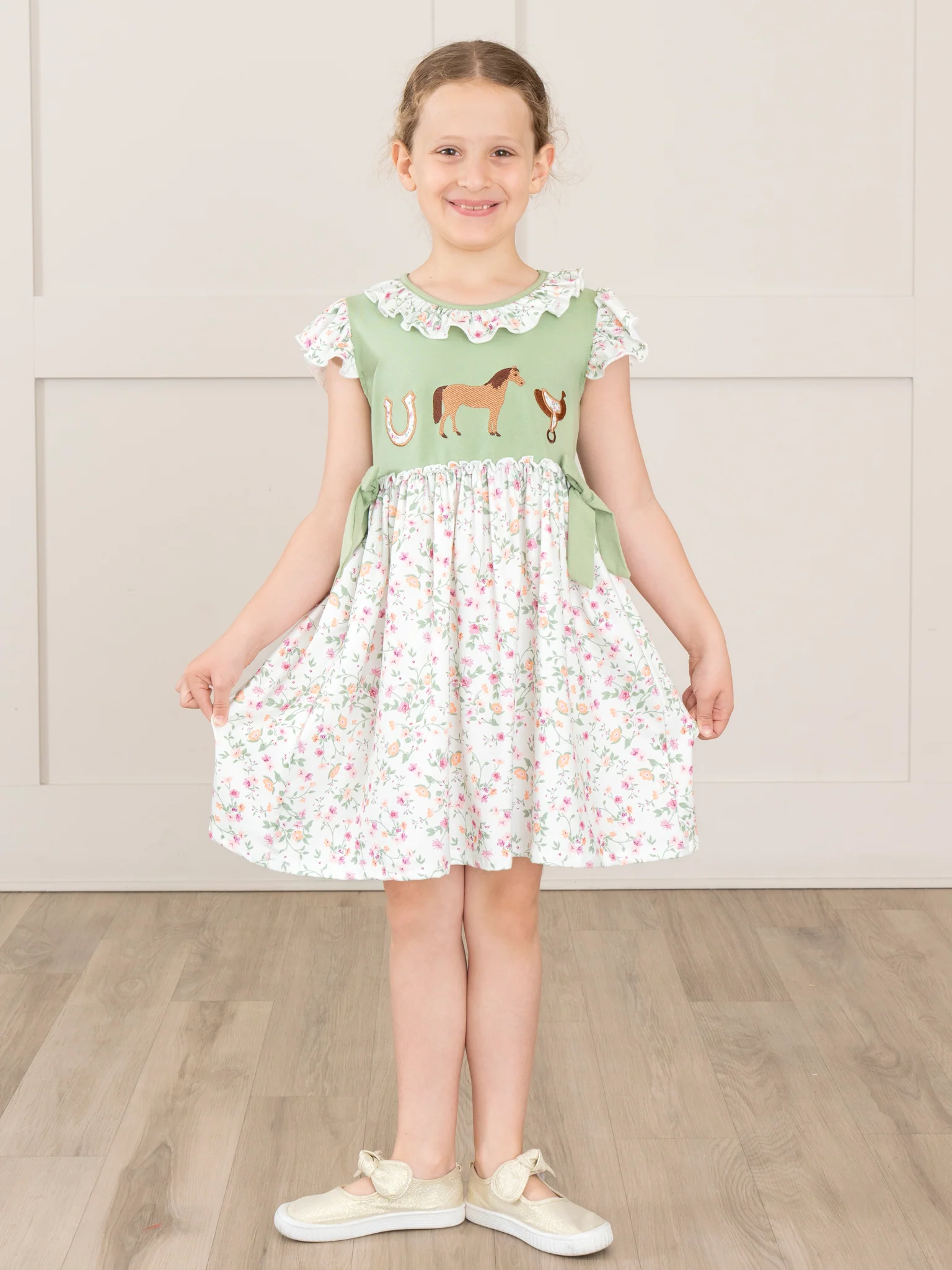 Ranch Friends Floral Ruffle Dress - Image 4