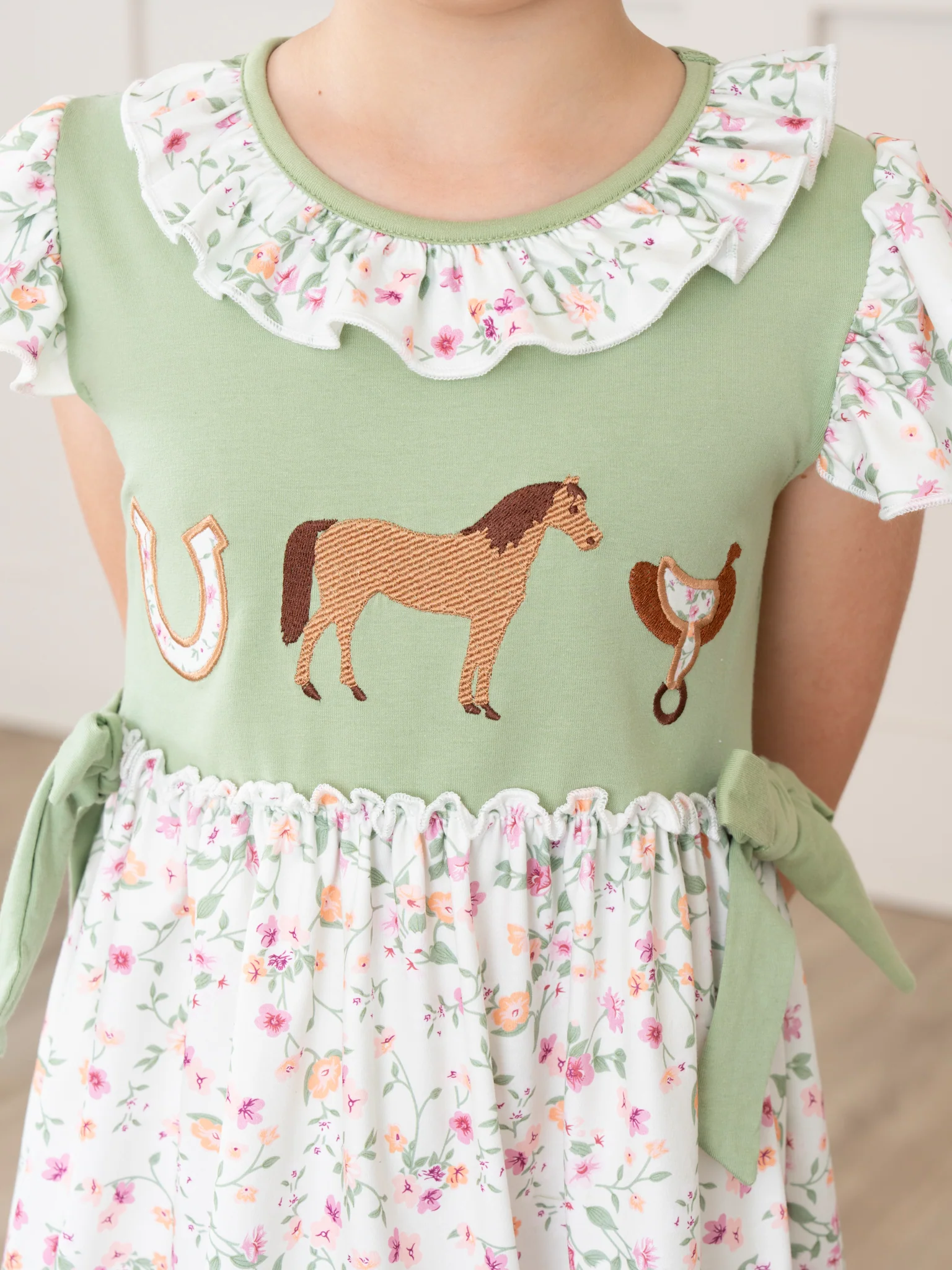 Ranch Friends Floral Ruffle Dress - Image 5