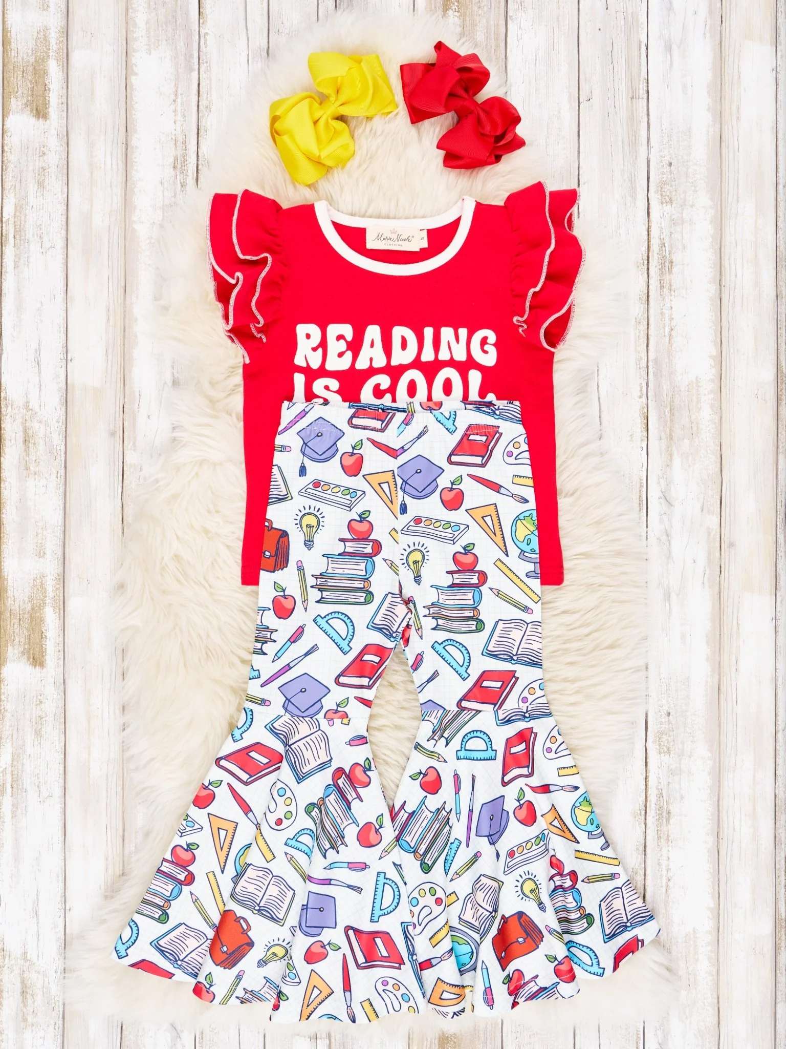 "Reading Is Cool" Ruffle Outfit - Image 2