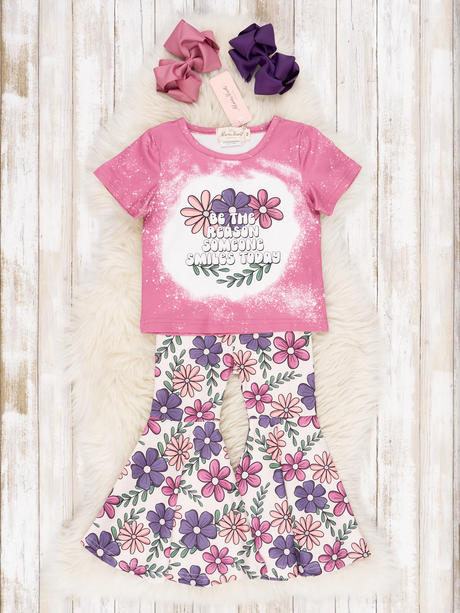 "Reason Someone Smiles" Floral Bell Bottom Outfit