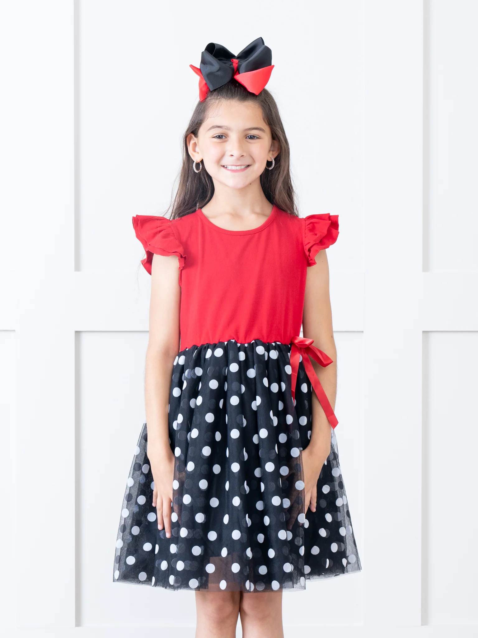 Red & Black Polka Dot Tulle Dress - Image 3