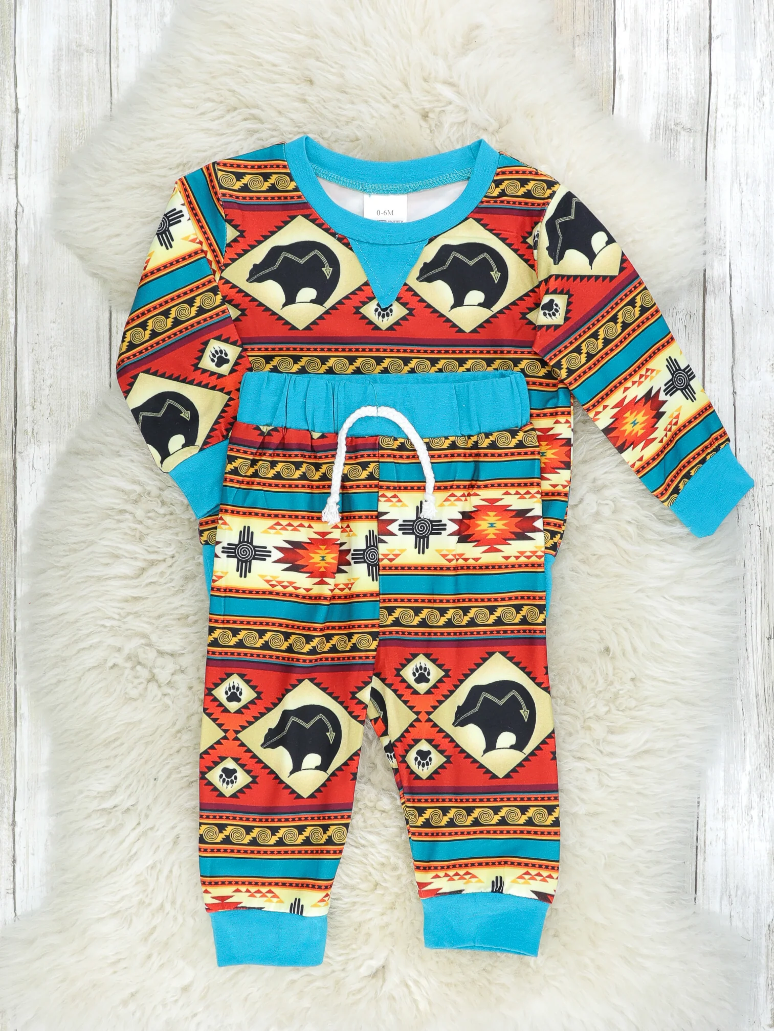 Red & Blue Western Bear Outfit - Image 2