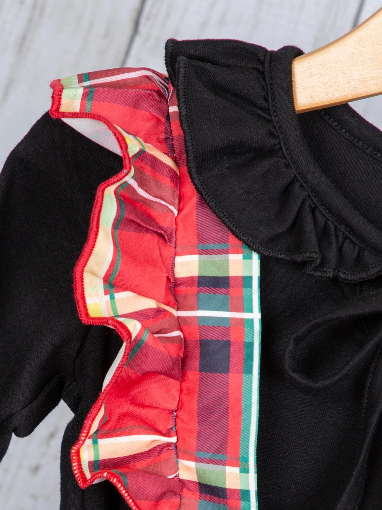 Red & Yellow Plaid Overall Dress Set - Image 5