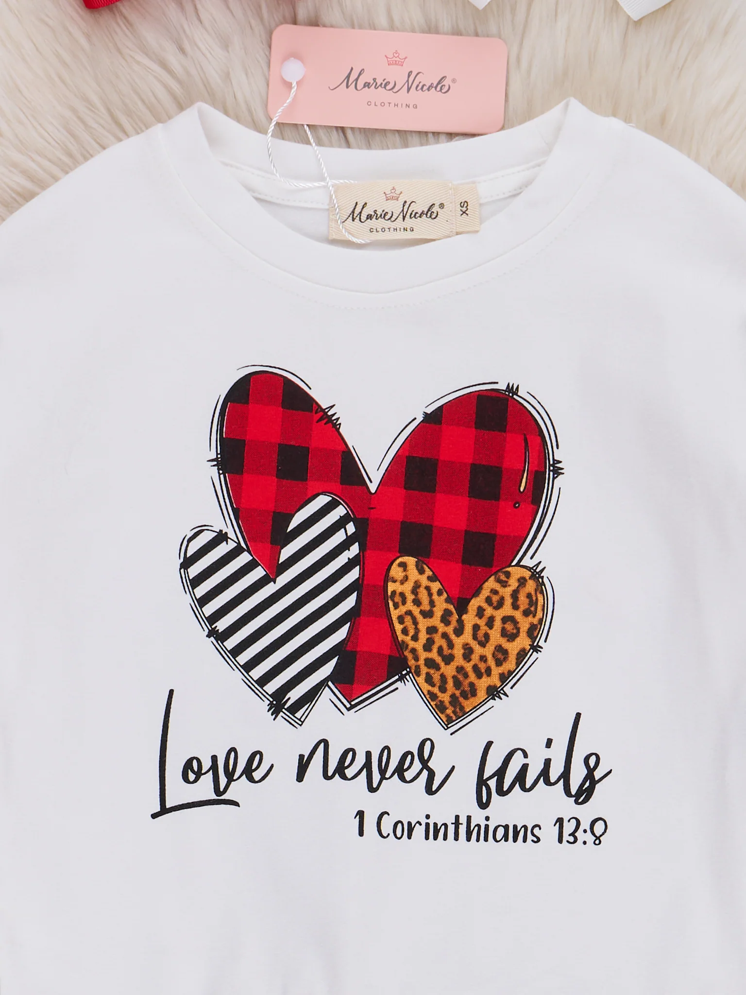 Red & Black Plaid Hearts Bell Bottoms Outfit - Image 3