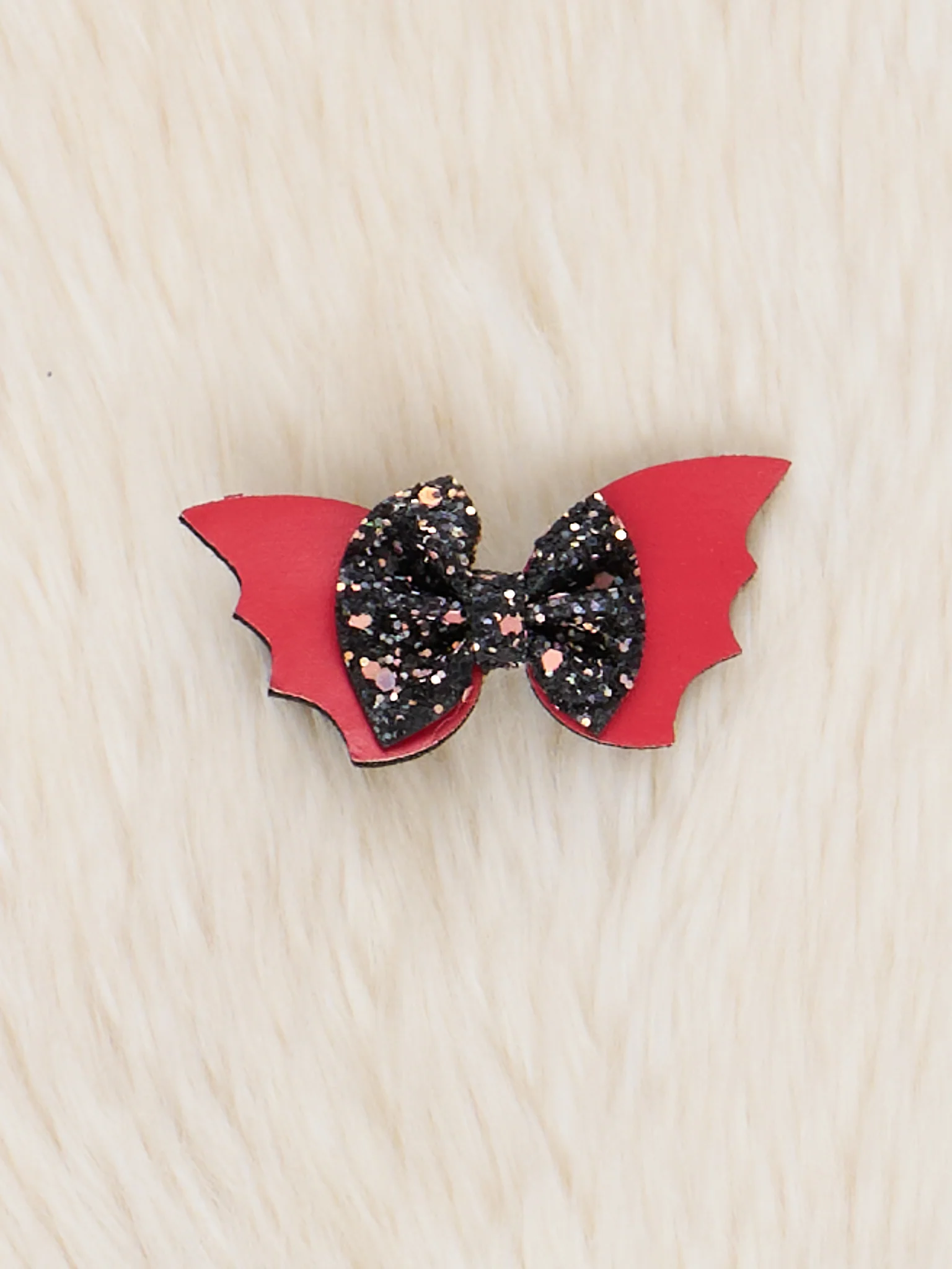 Red & Black Sparkle Batty Bow