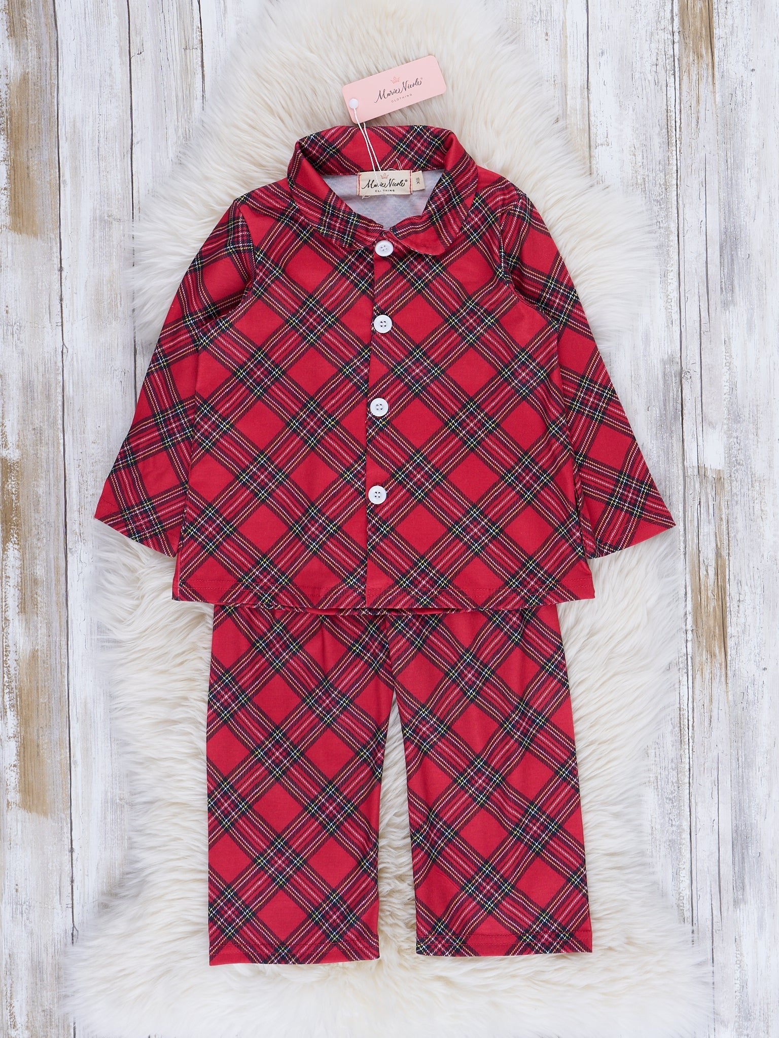 Red & Black Tartan Pajamas - Image 2