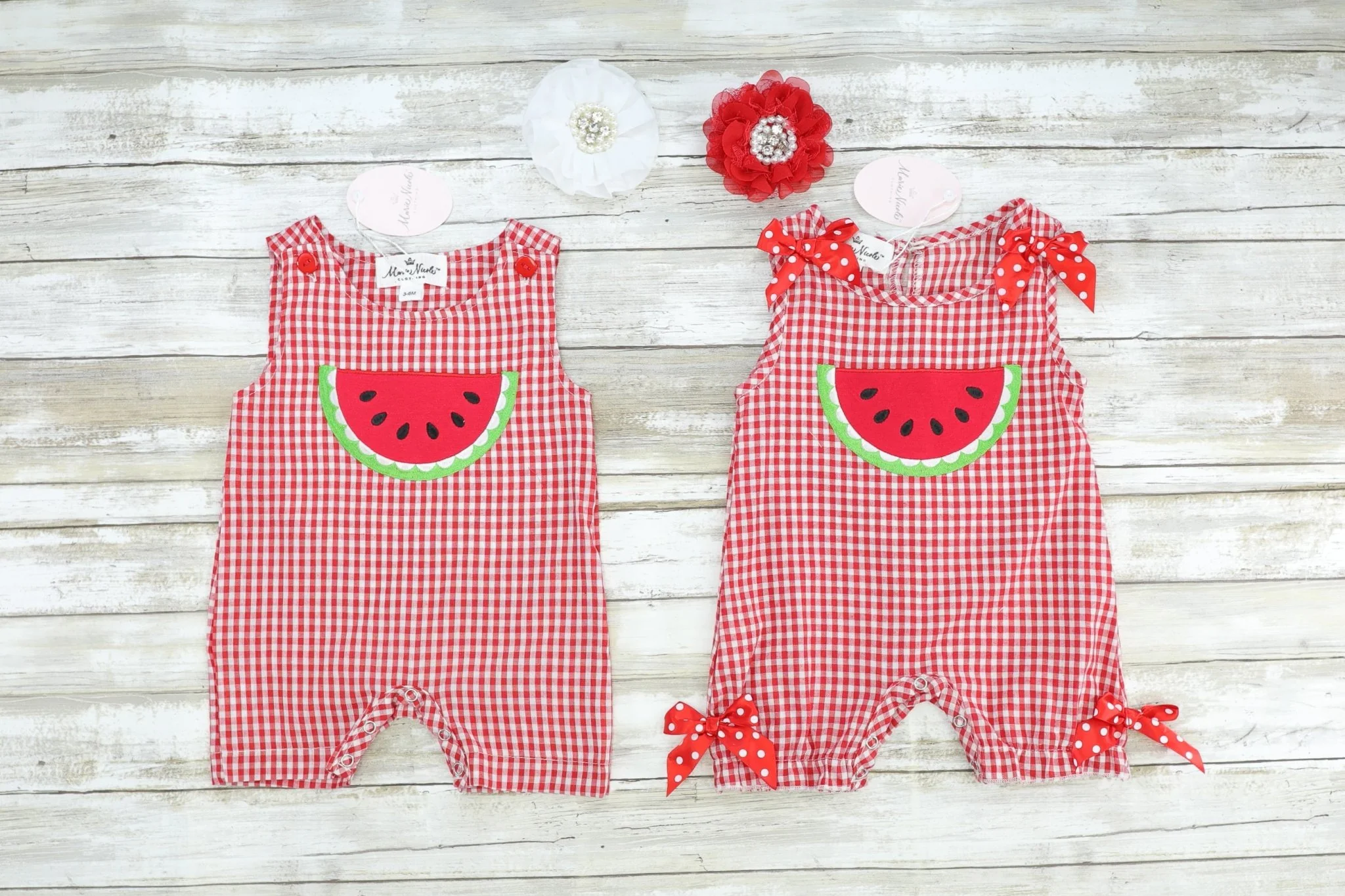Red Check Watermelon Romper - Image 2