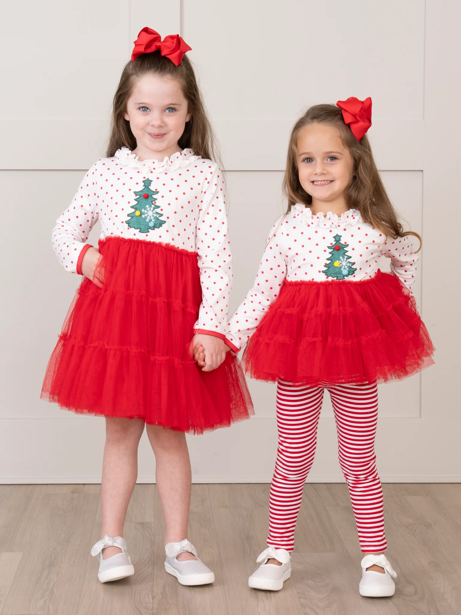 Red Embroidered Christmas Tree Tulle Outfit - Image 5