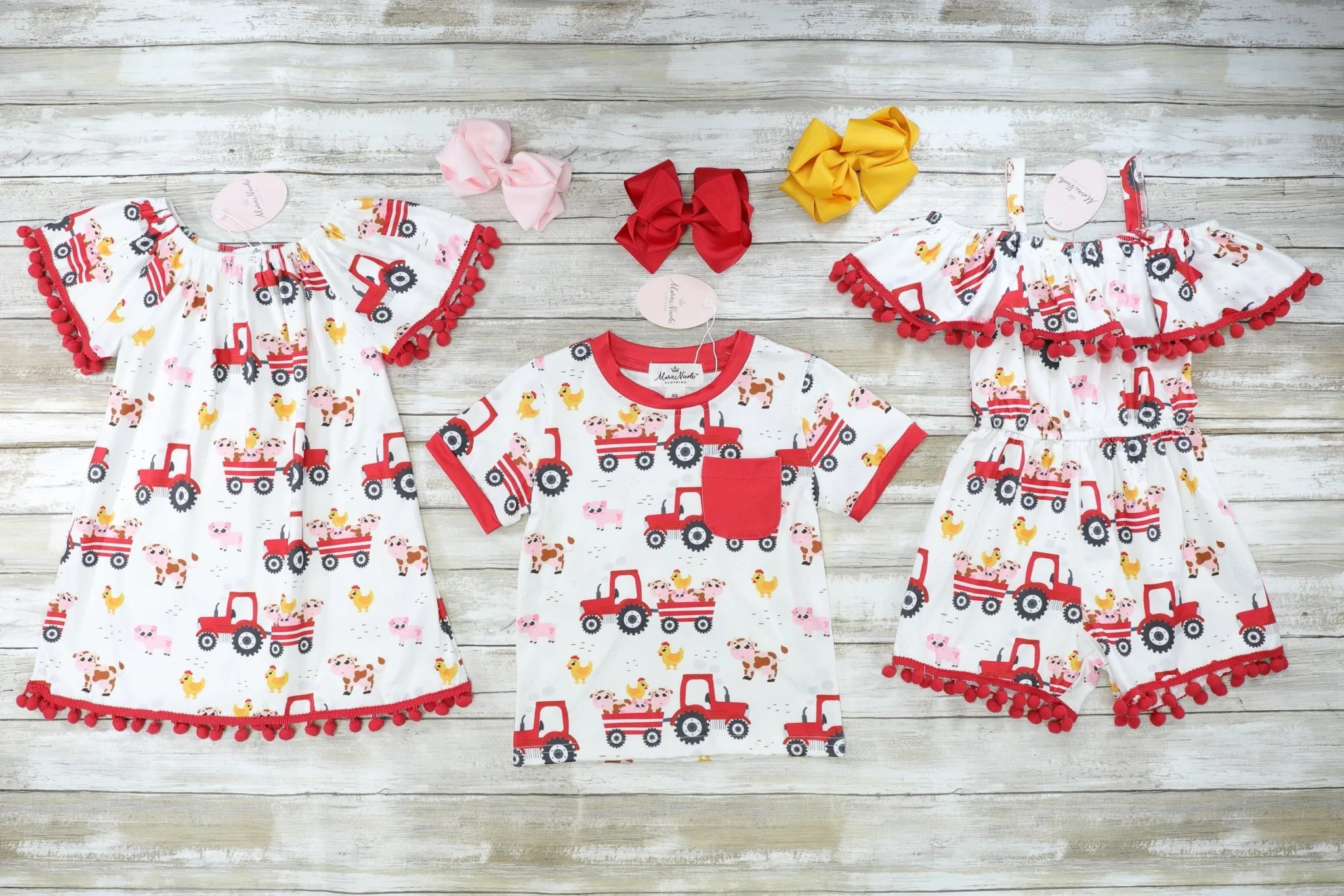 Red Farm Tractor Pocket T-Shirt - Image 2