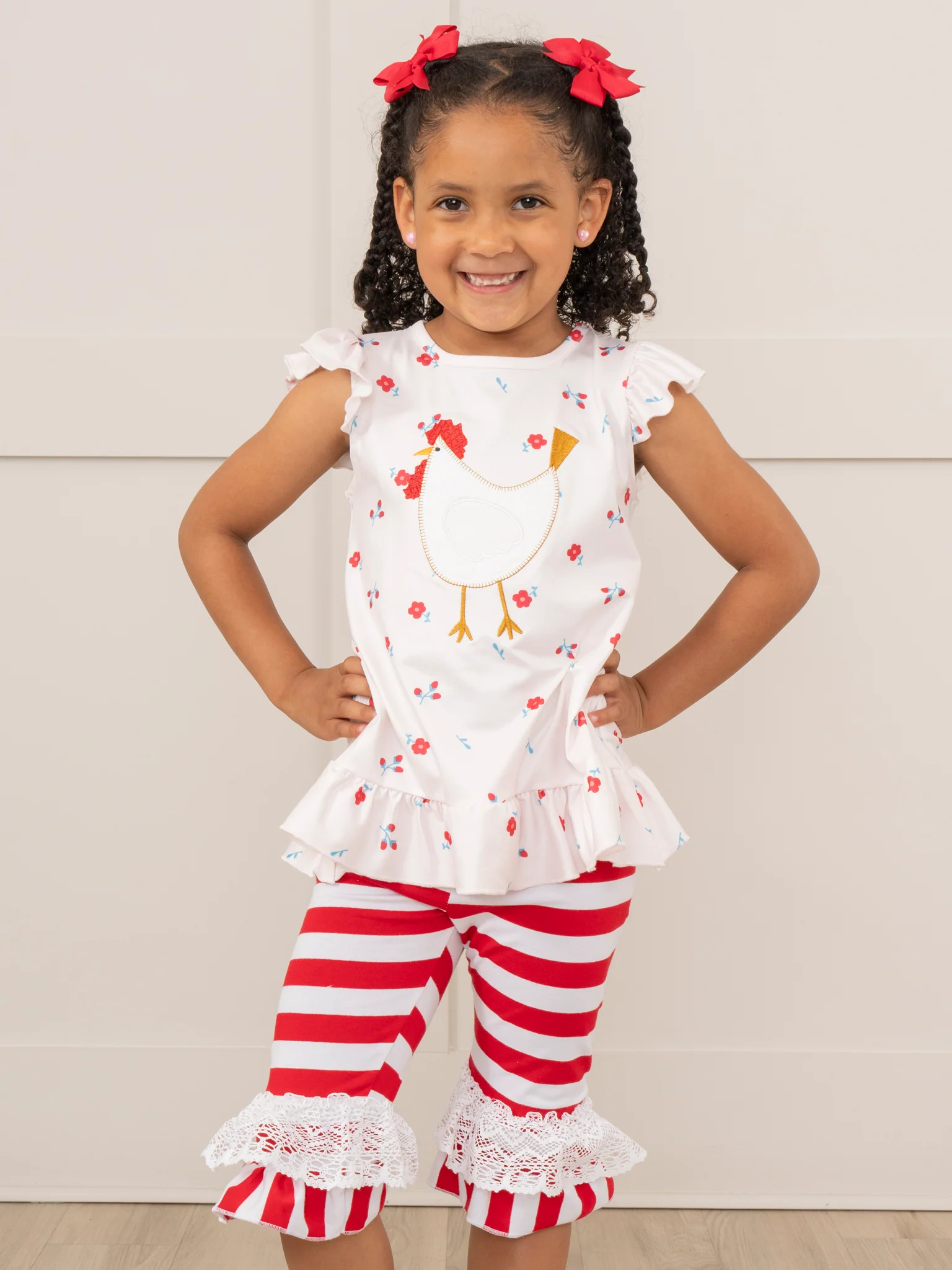Red Floral Chicken Lace Outfit - Image 2