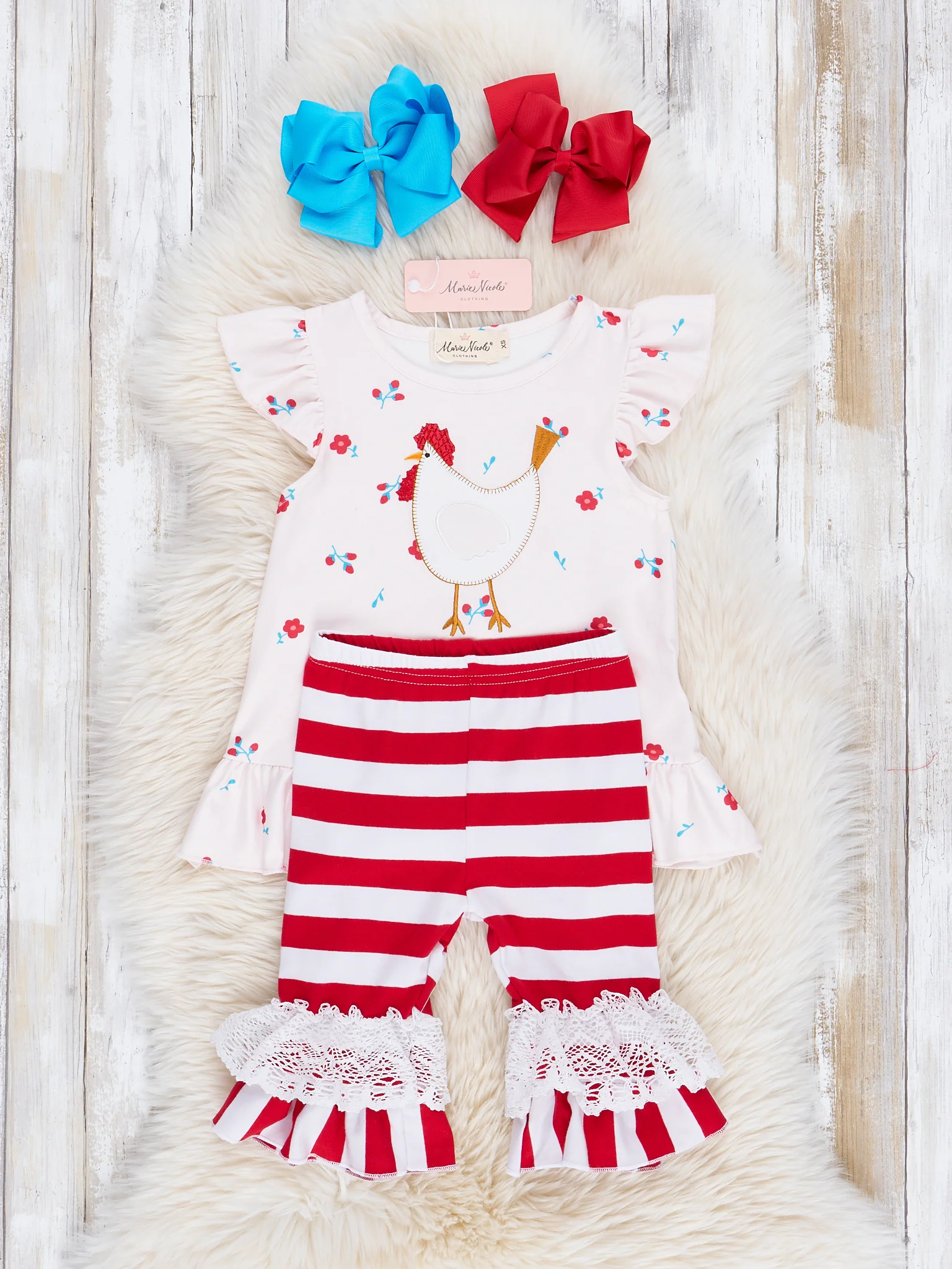 Red Floral Chicken Lace Outfit - Image 3