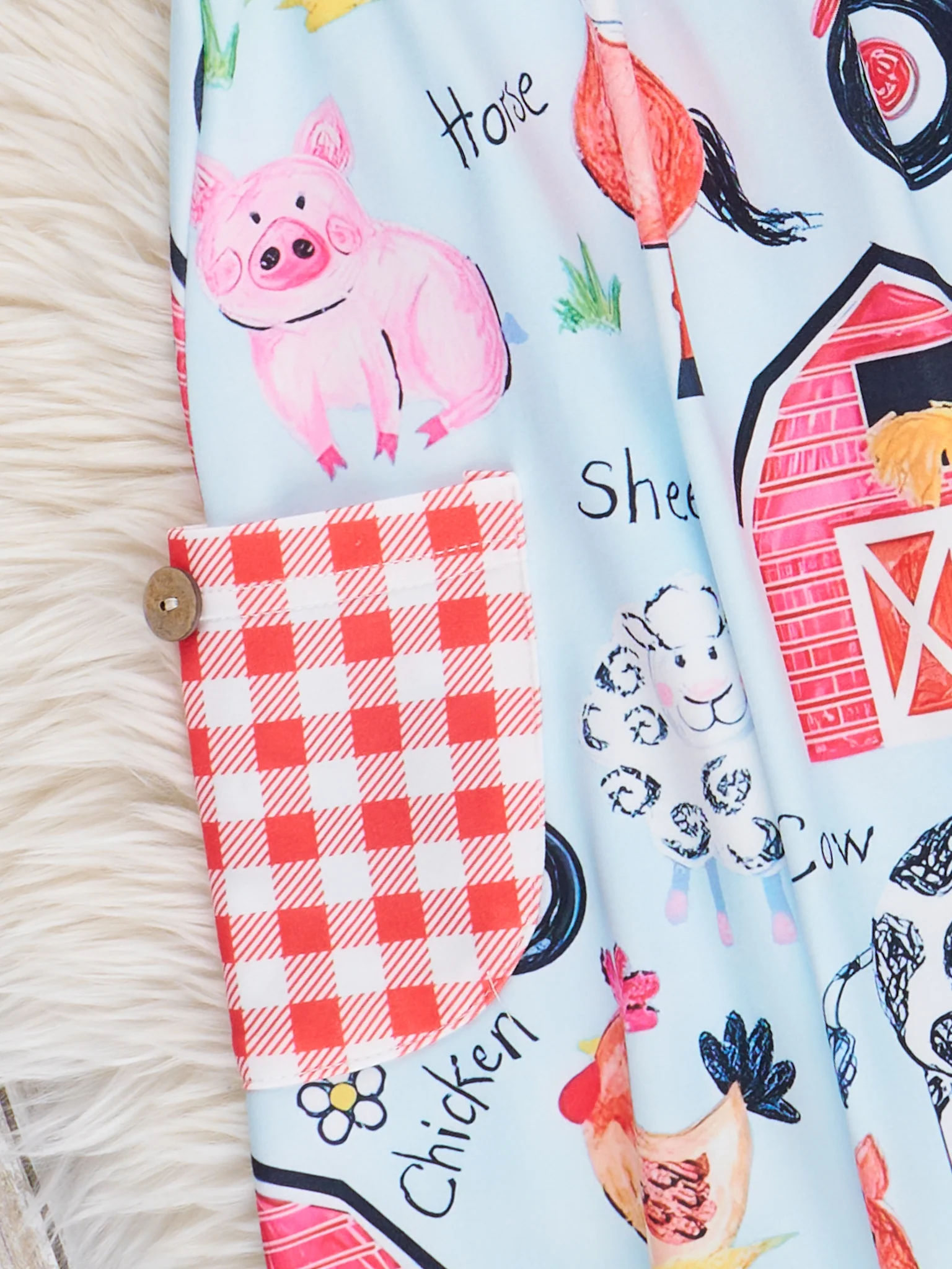 Red Gingham Farm Ruffle Dress - Image 3