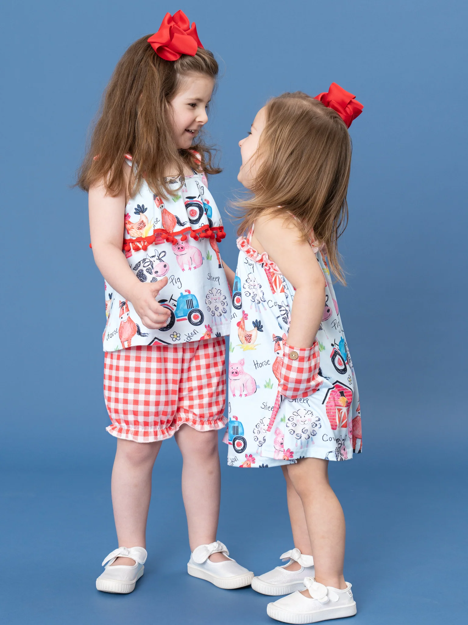 Red Gingham Farm Ruffle Dress - Image 5