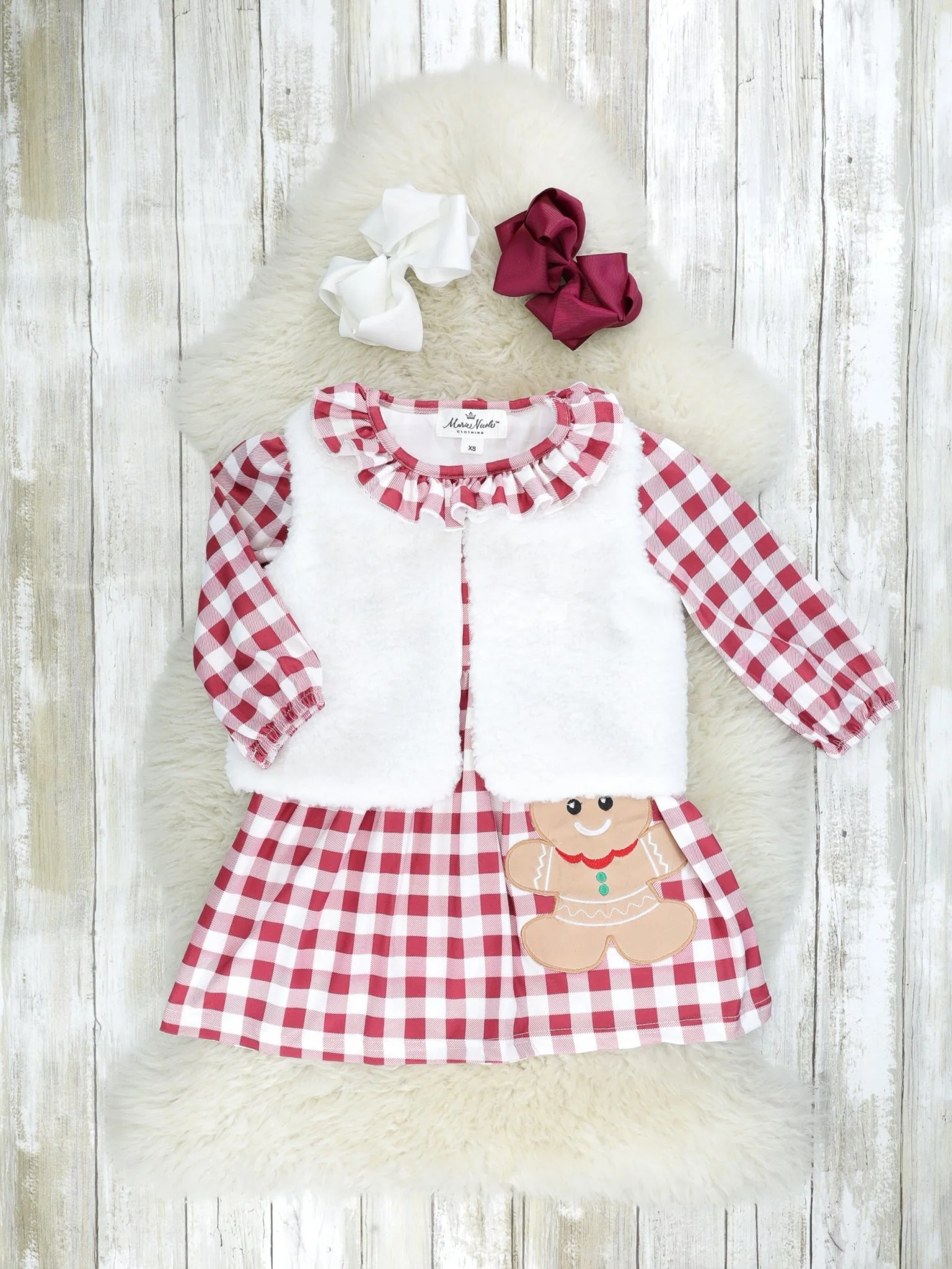 Red Gingham Gingerbread Dress & Vest