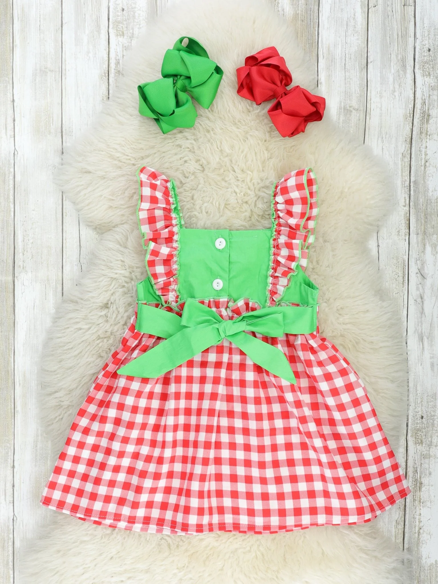 Red Gingham Strawberry Smocked Tank Dress - Image 2