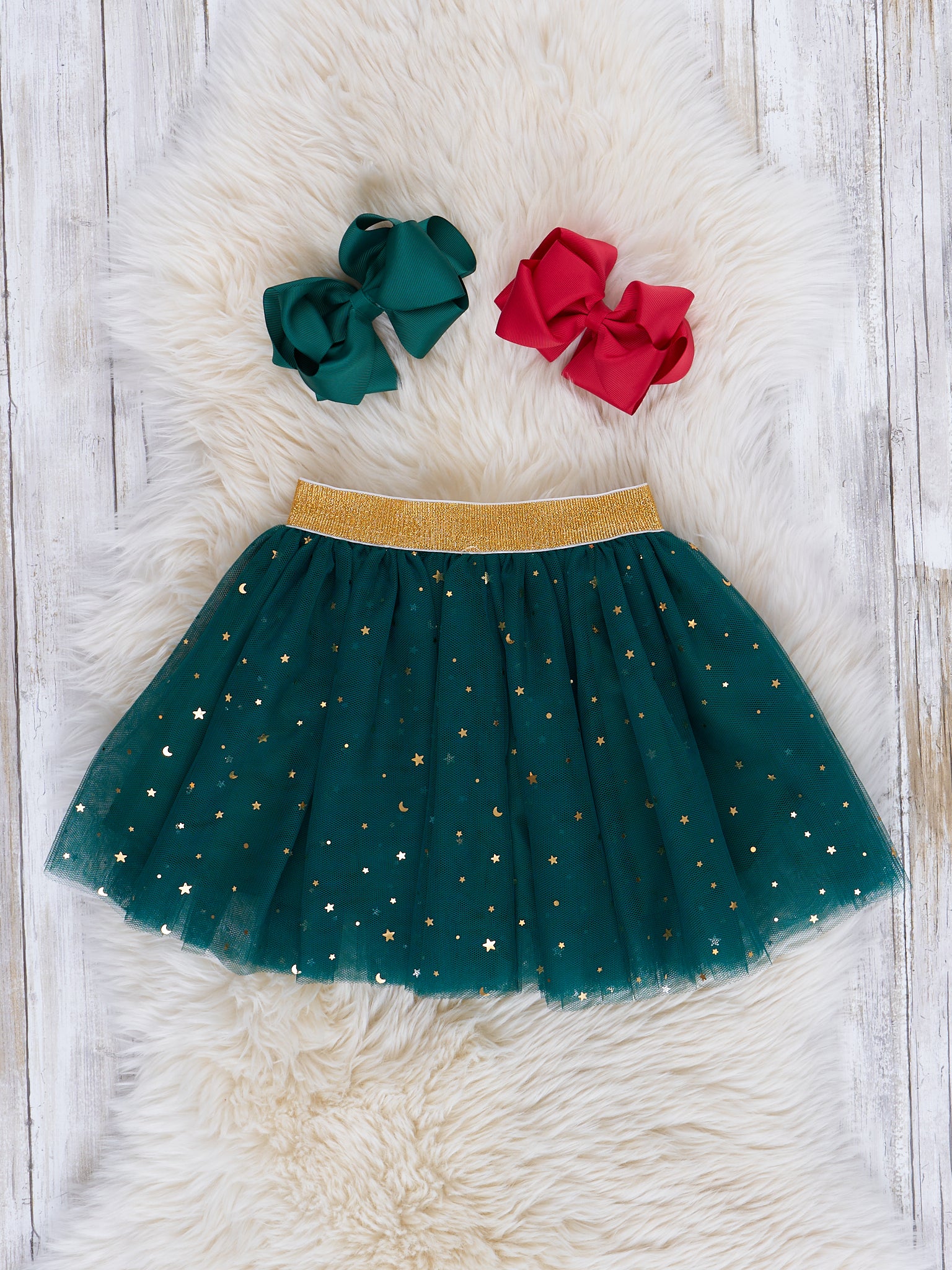 Red & Green Sparkle Tulle Skirt Outfit - Image 4